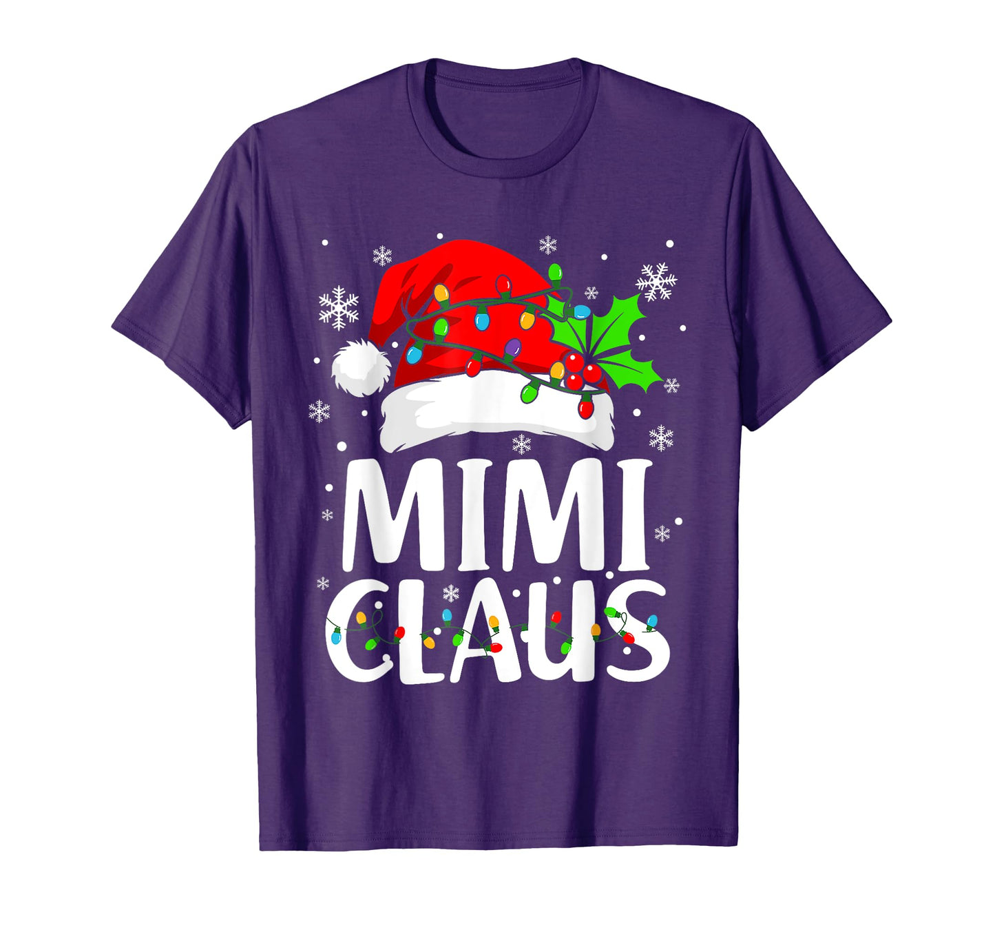 Mimi Claus Shirt Christmas Lights Pajama Family Matching T-Shirt