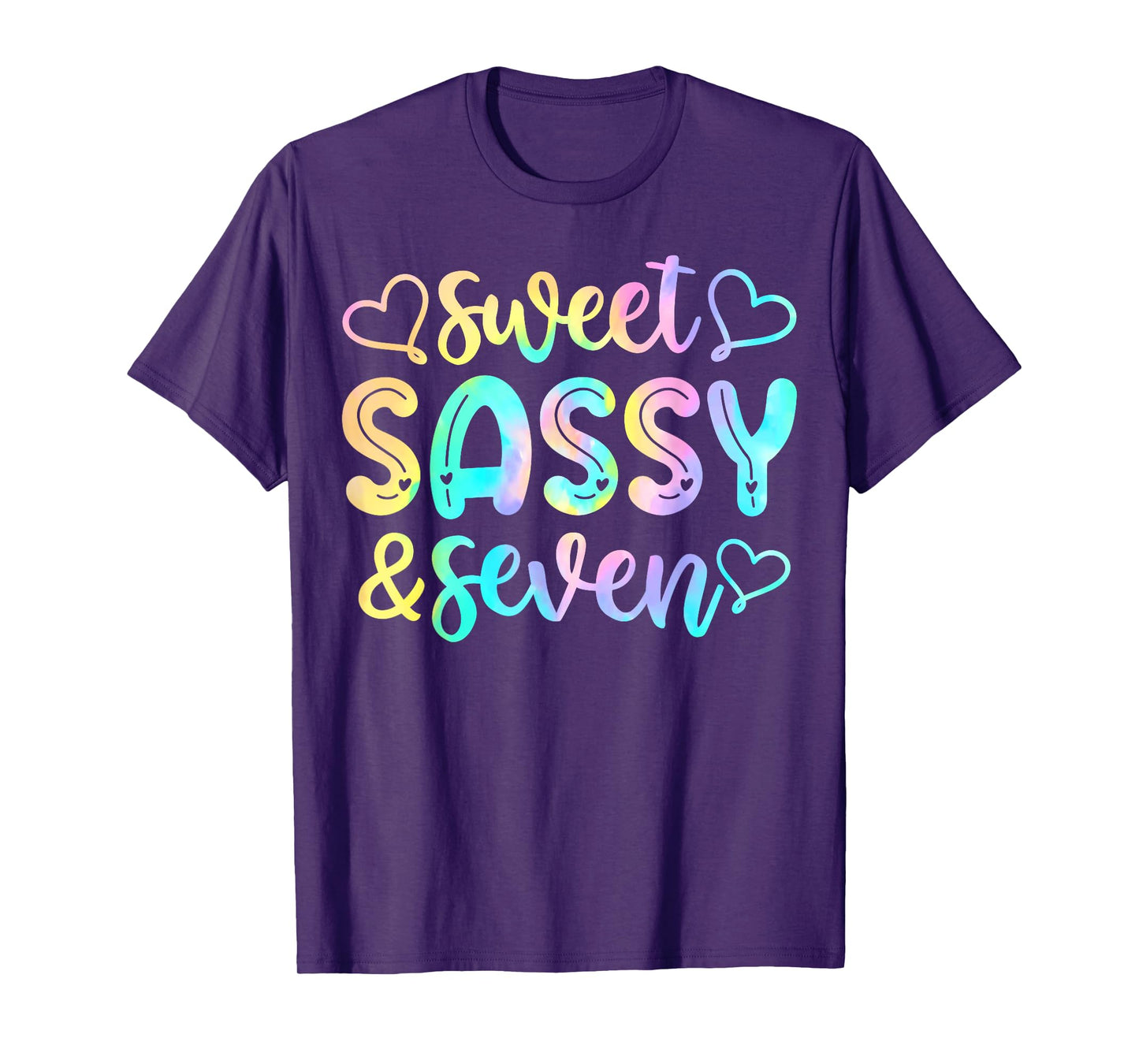 7th Birthday Girl Sweet Sassy And Seven 7 Years Old Girls T-Shirt