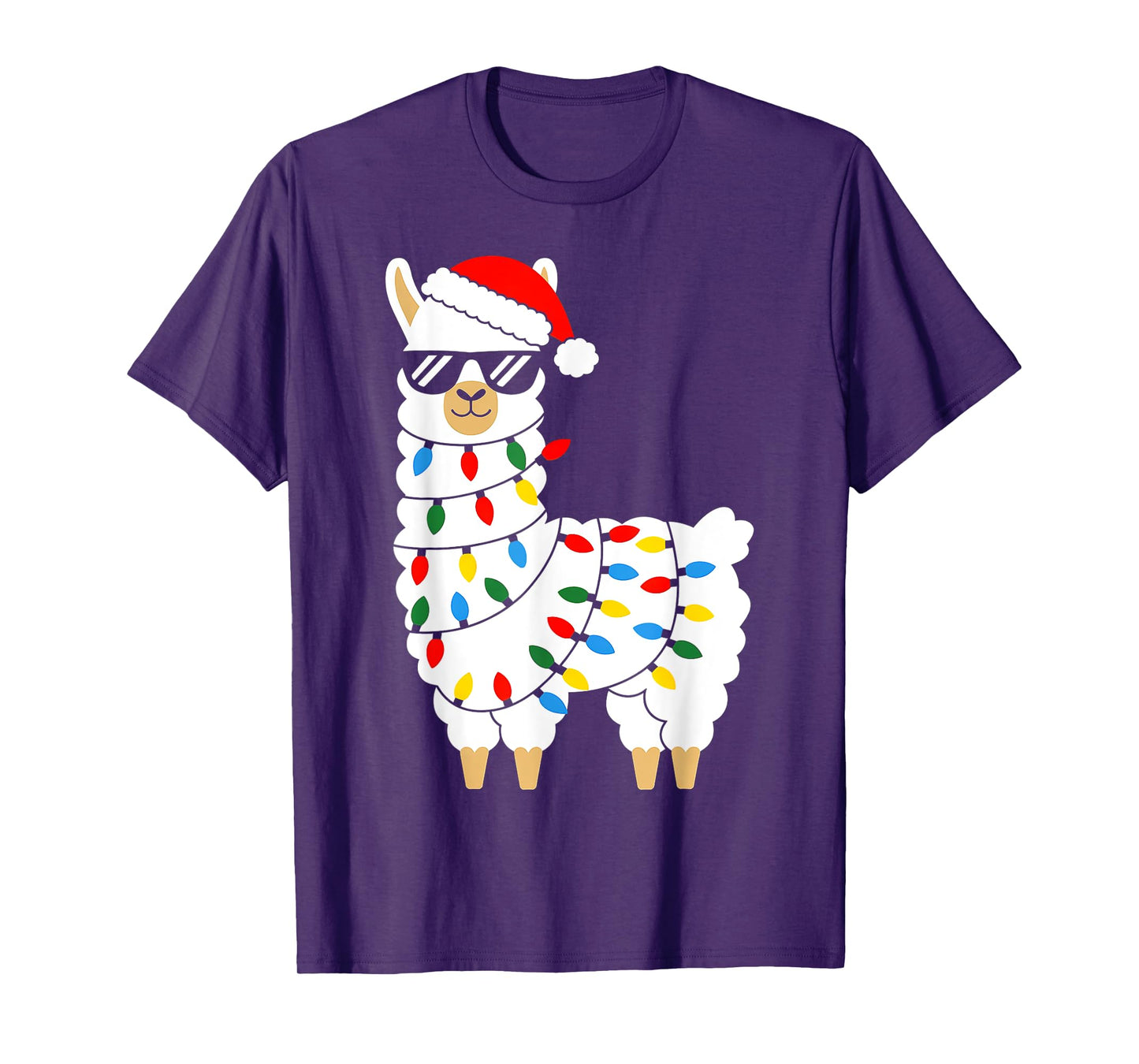 LLama Christmas Lights Alpaca Llama Funny Family Xmas Pajama T-Shirt
