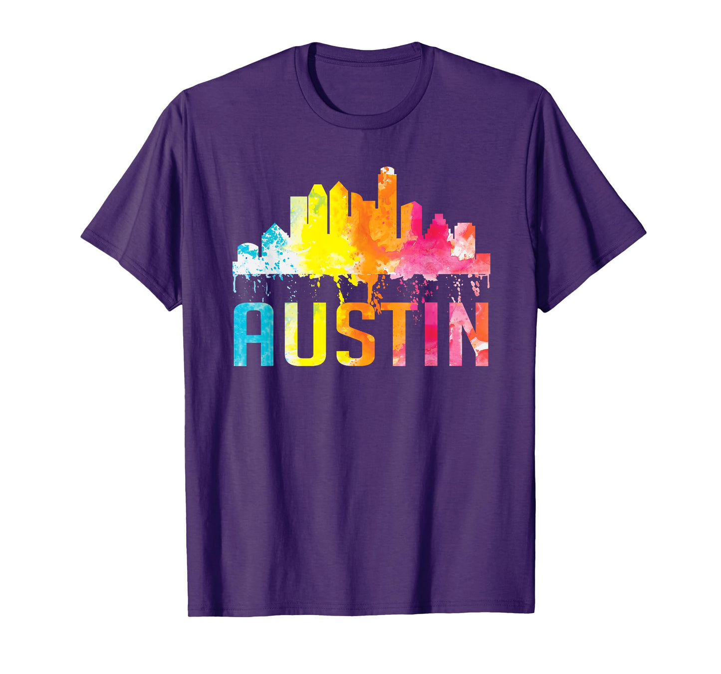 Austin Texas Watercolor Skyline Home State Souvenir Gift T-Shirt