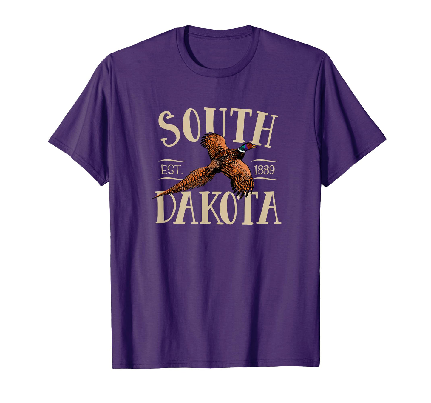 More Cool South Dakota Designs Unisex-Kids Black Small Modern Floral Letter Print T-Shirt with Distinctive Pheasant Design, Soft Cotton Fabric