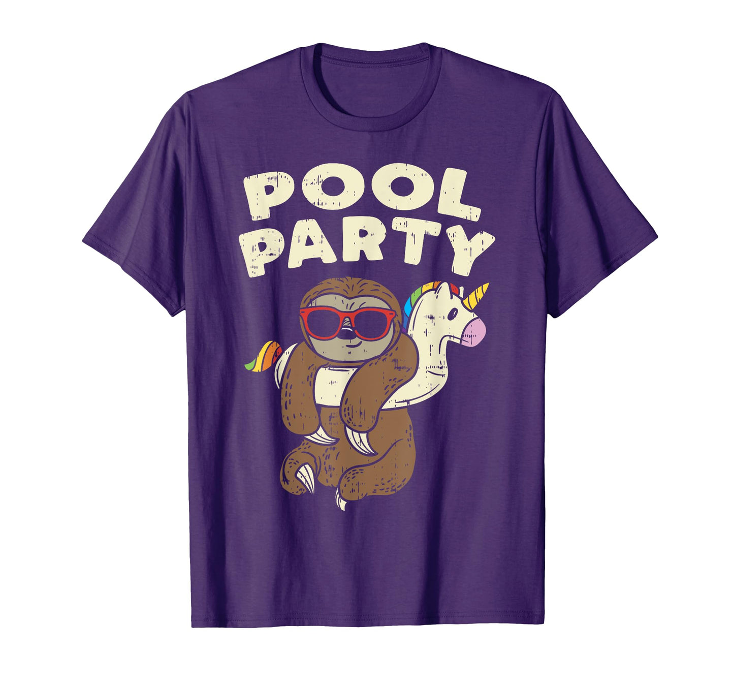 Pool Party Sloth Funny Animal Lover Birthday Party Kids Gift T-Shirt