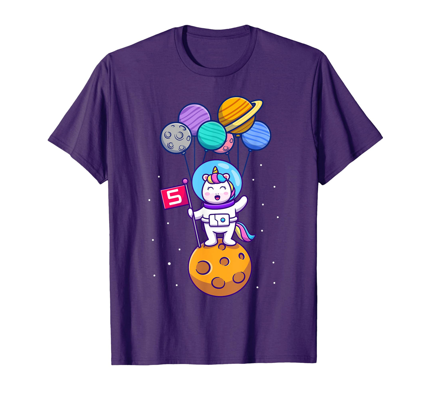 This Little Unicorn Astronaut is 5 for Birthday Girls T-Shirt