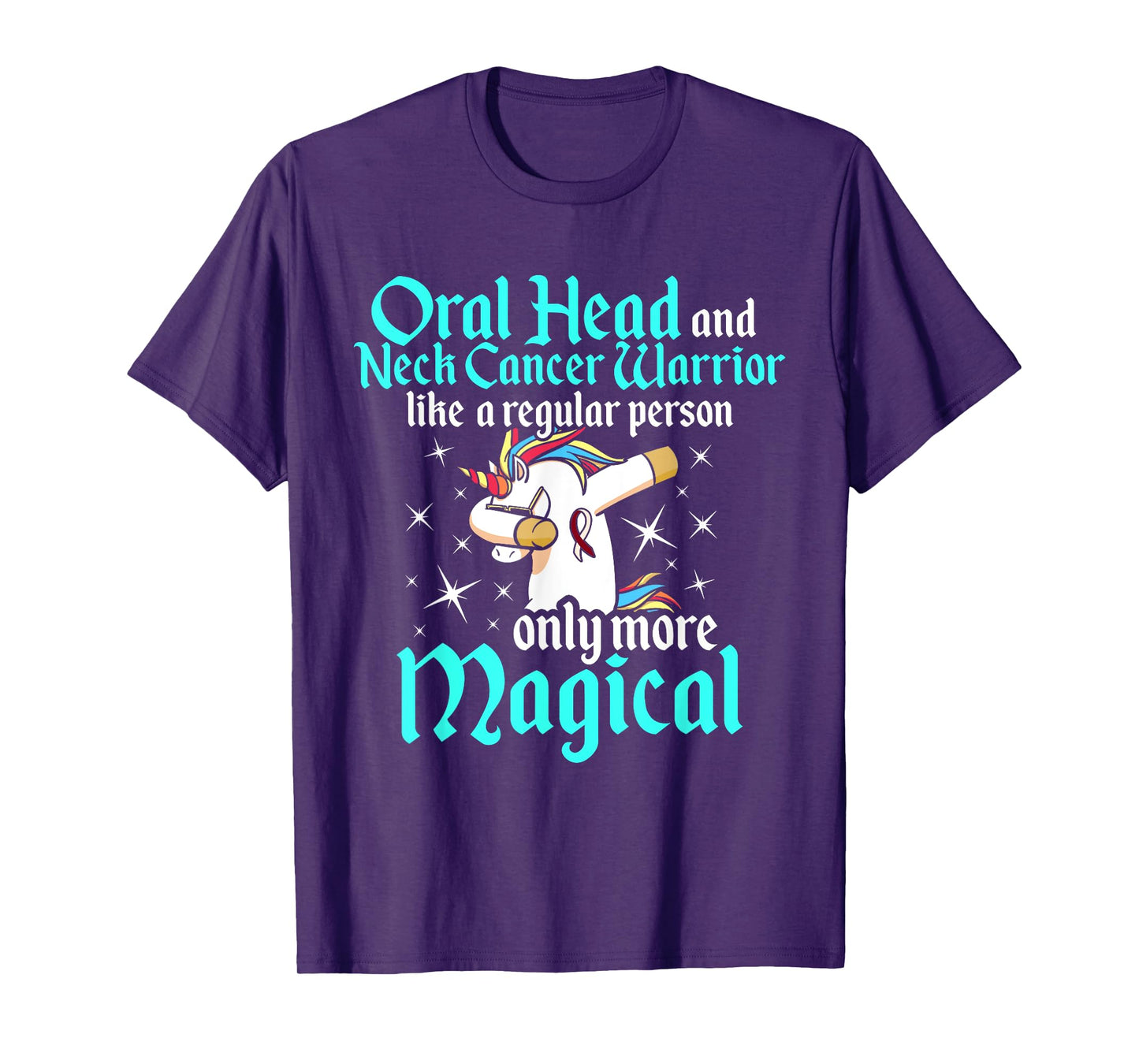 Oral Head Neck Cancer Survivor Unicorns Awareness Warrior T-Shirt