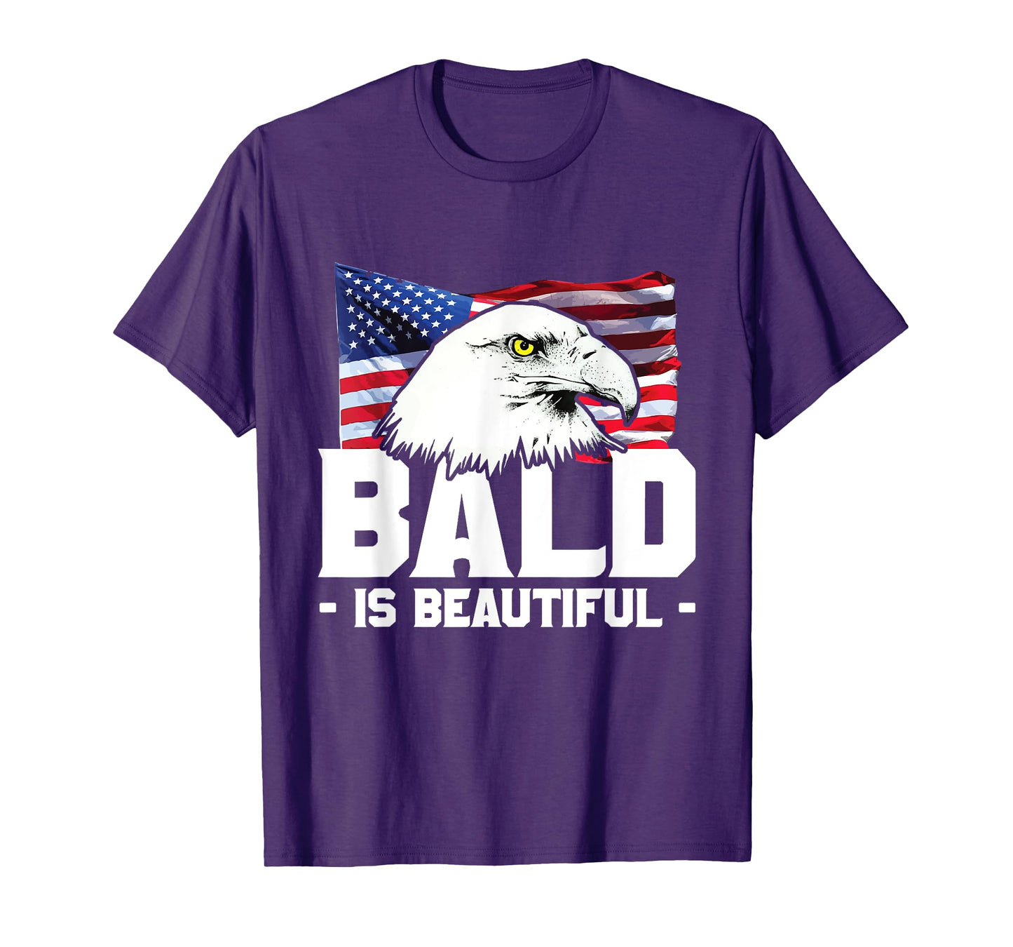 Bald Is Beautiful Patriotic American Eagle Gift T-Shirt for Women Kids Men