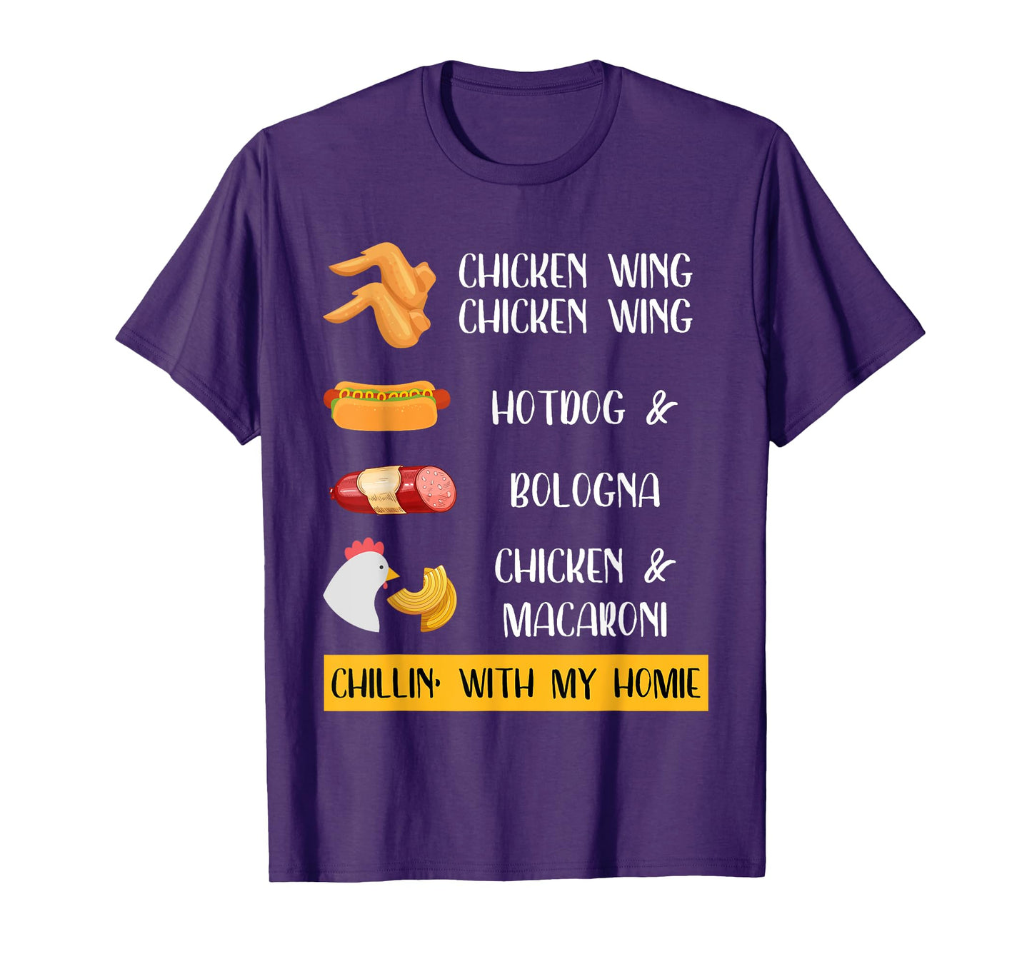 Chicken Wing Chicken Wing Hotdog and Bologna Shirt Kids, Men T-Shirt