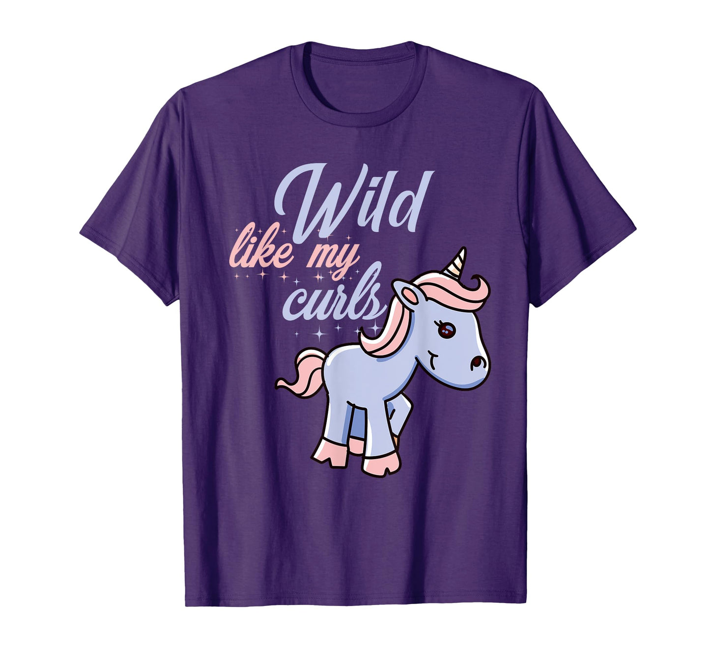 Wild Like My Curls Toddler Cute Unicorn Curly Haired T-Shirt