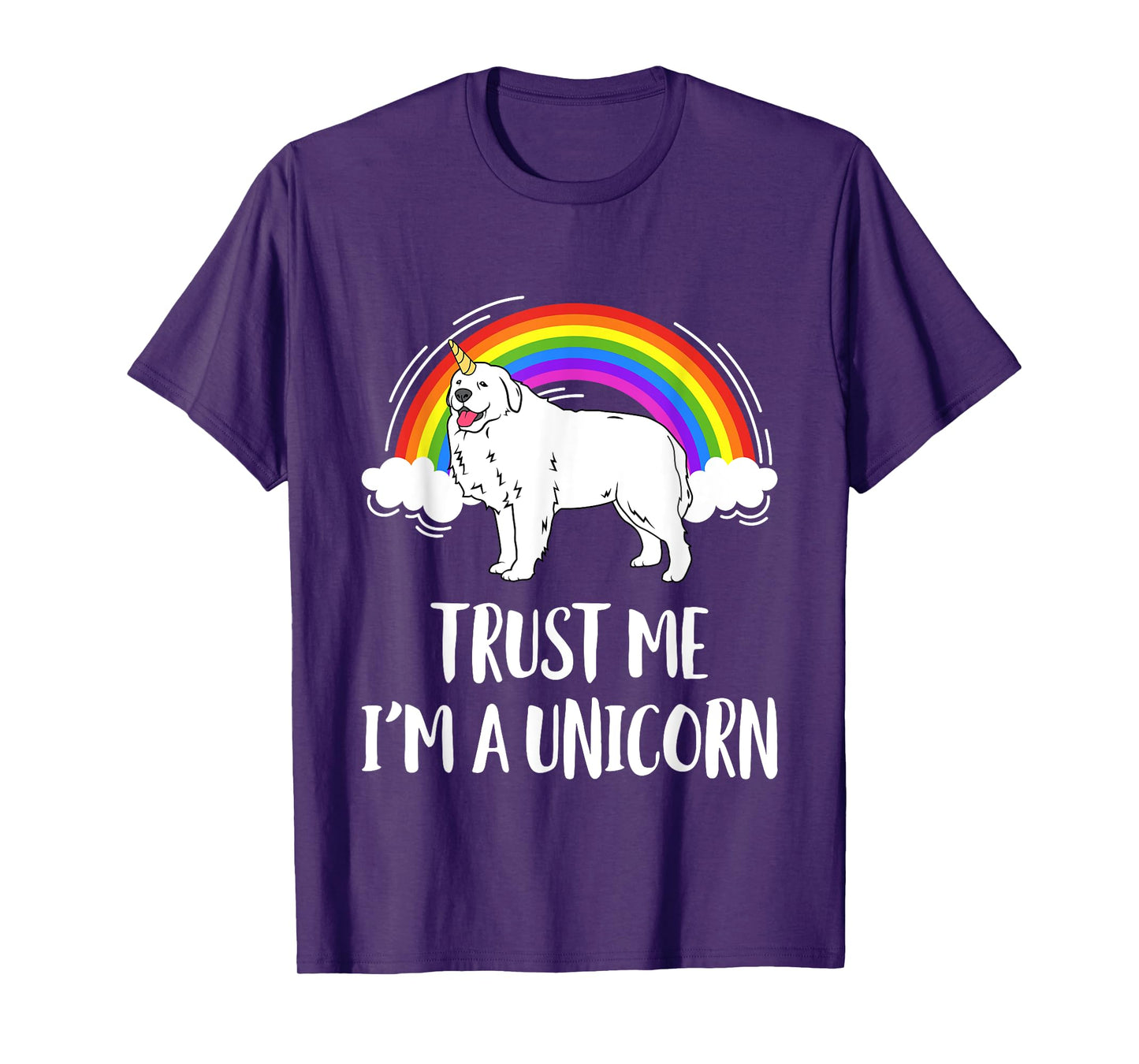Trust Me I'm A Unicorn Great Pyrenees Pyrenean Dog T-Shirt for Men Women Girls Kids
