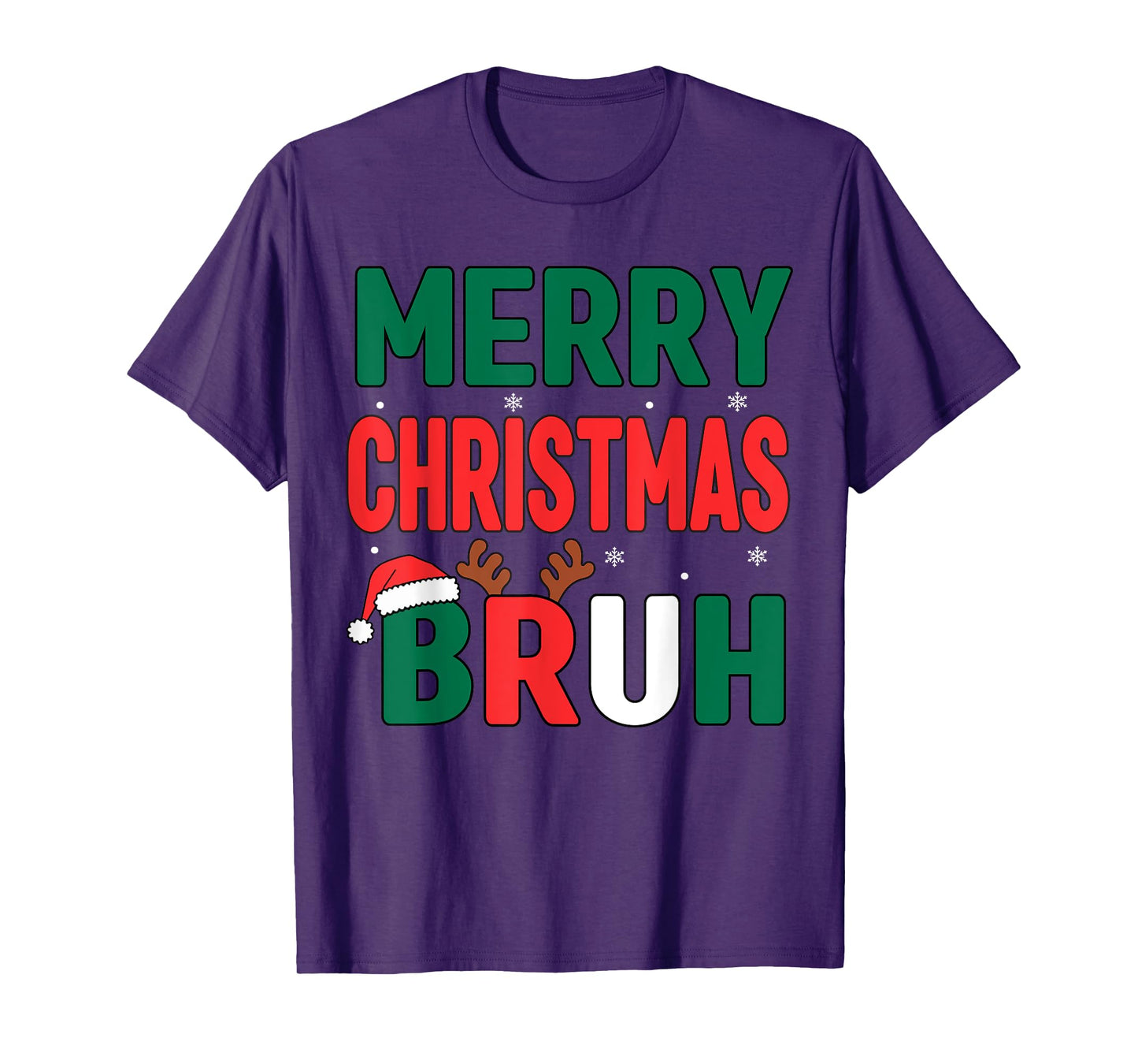 Bruh Christmas Shirt Kids Xmas Men Teen Boys Funny Christmas T-Shirt