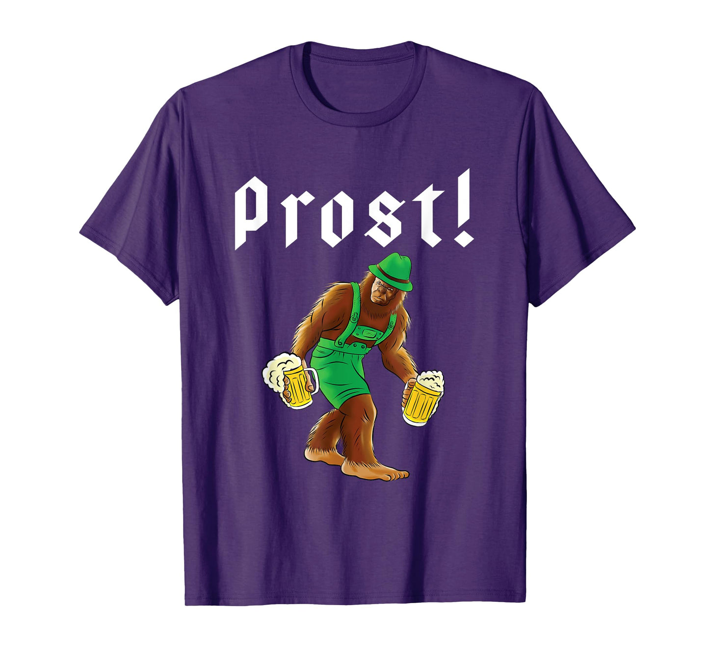 Bigfoot in Lederhosen Costume Oktoberfest Party Beer Drinking T-Shirt