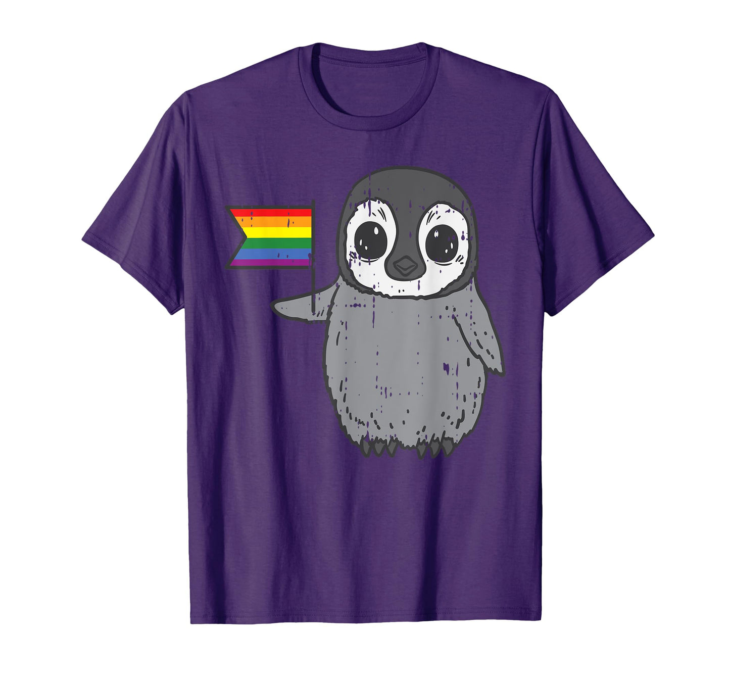 Penguin Rainbow Flag Cute Gay Pride LGBT Animal Lover Gift T-Shirt