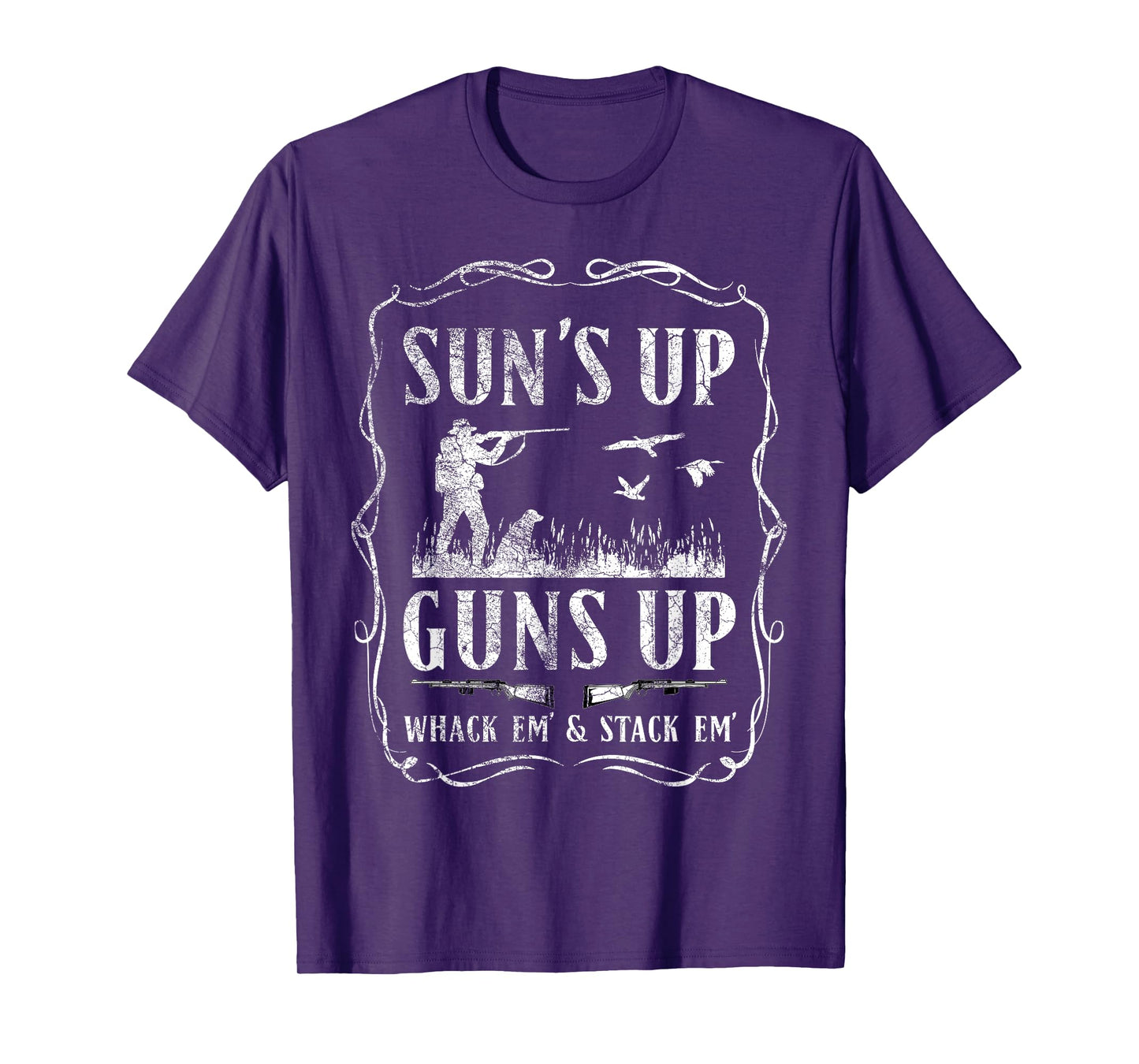 Suns Up, Guns Up Humorous Duck Hunting Design T-Shirt