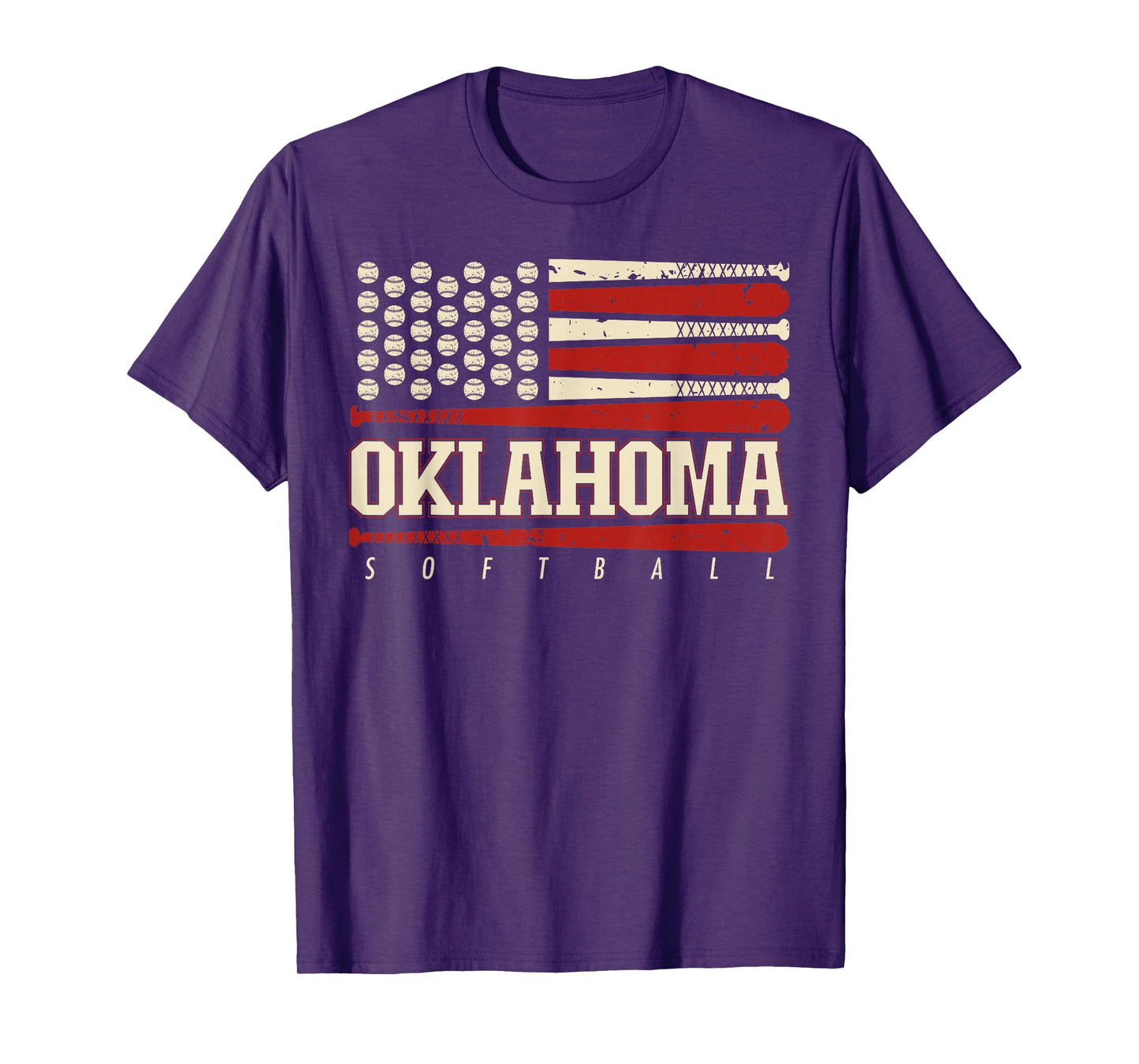 Oklahoma Softball USA Flag Softball Fan Mens Kids Team T-Shirt