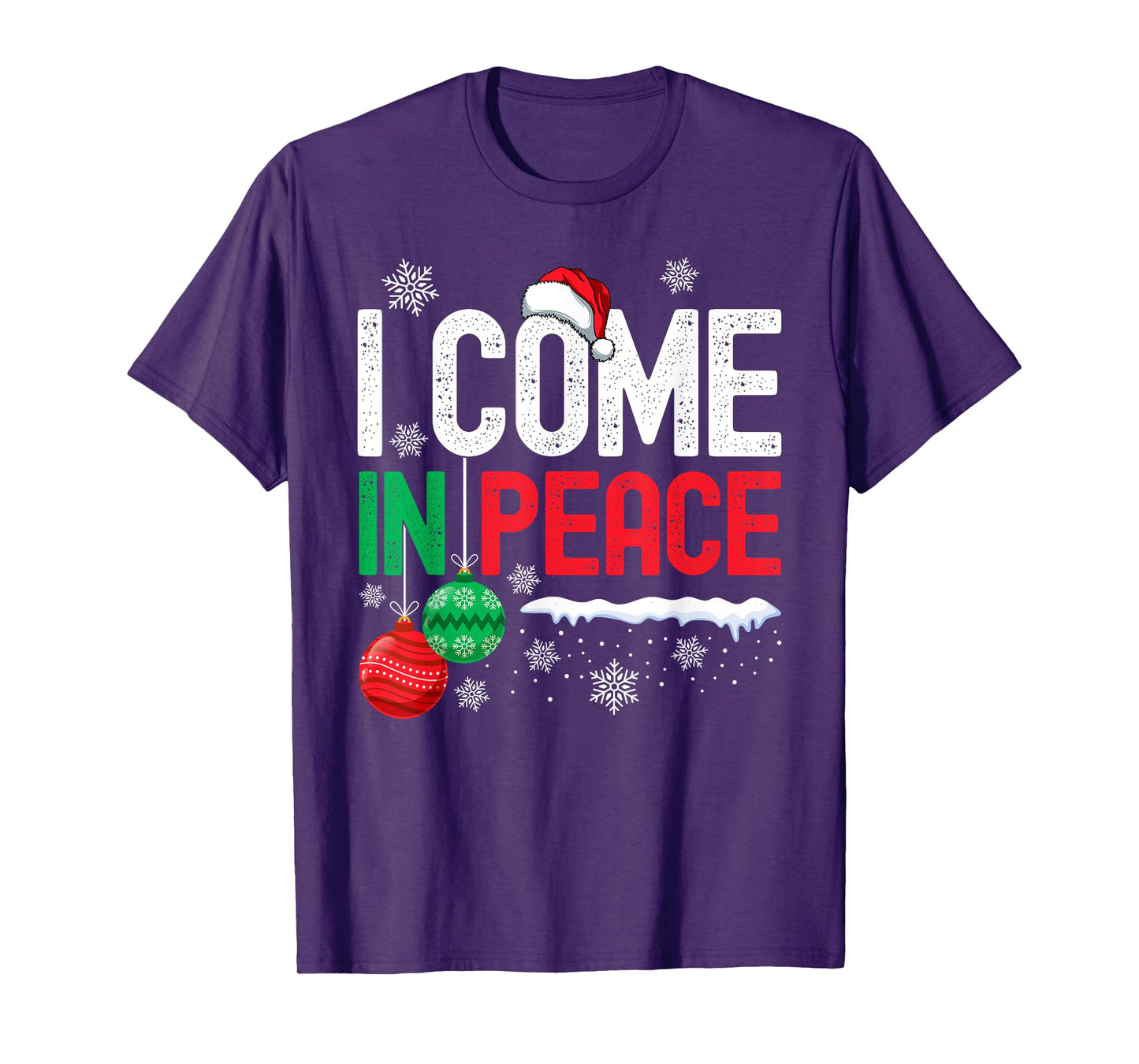 I Come In Peace Funny Christmas Pajamas Couples Matching T-Shirt