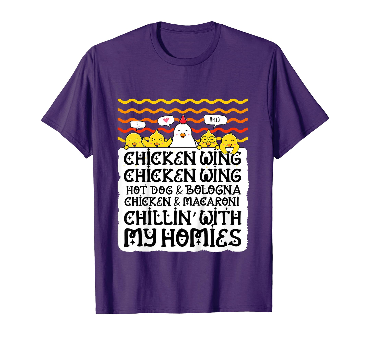 Kids Chicken Wing Chicken Wing Hot Dog and Bologna Macaroni T-Shirt