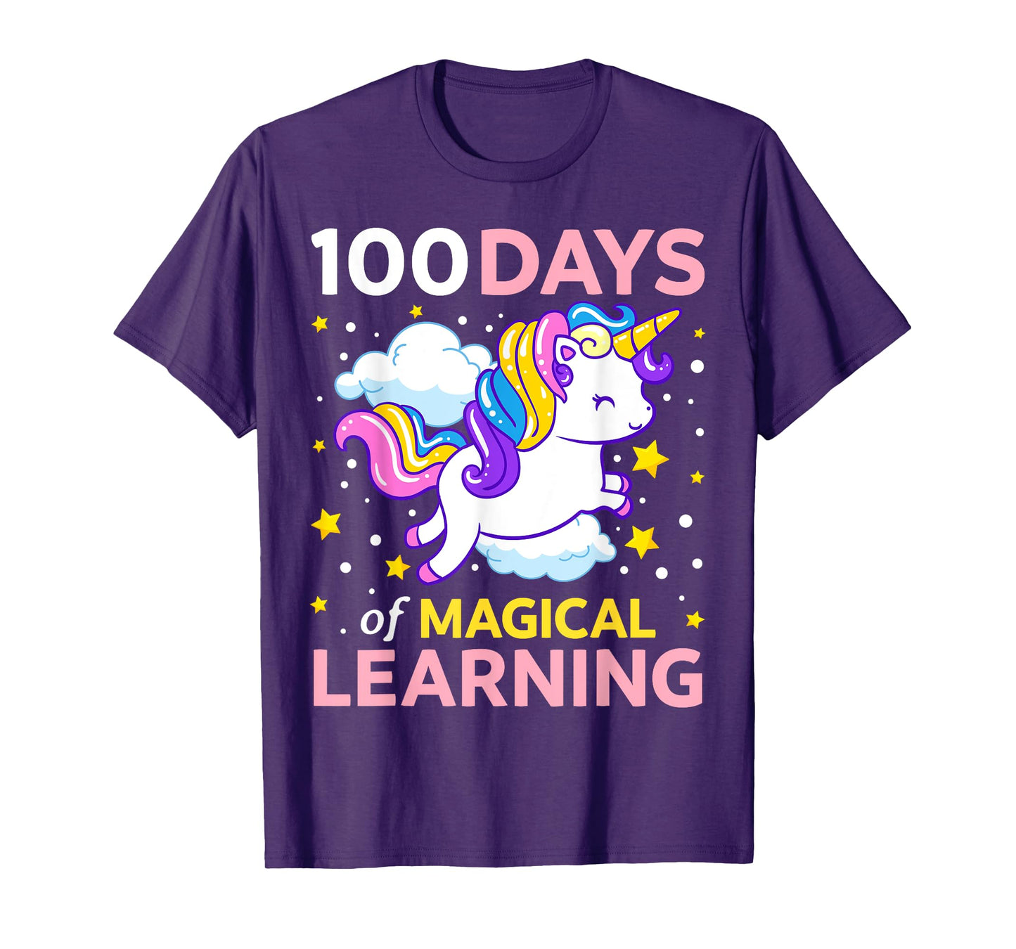 100th Day of School Unicorn Girls 100 Days of Kindergarten T-Shirt