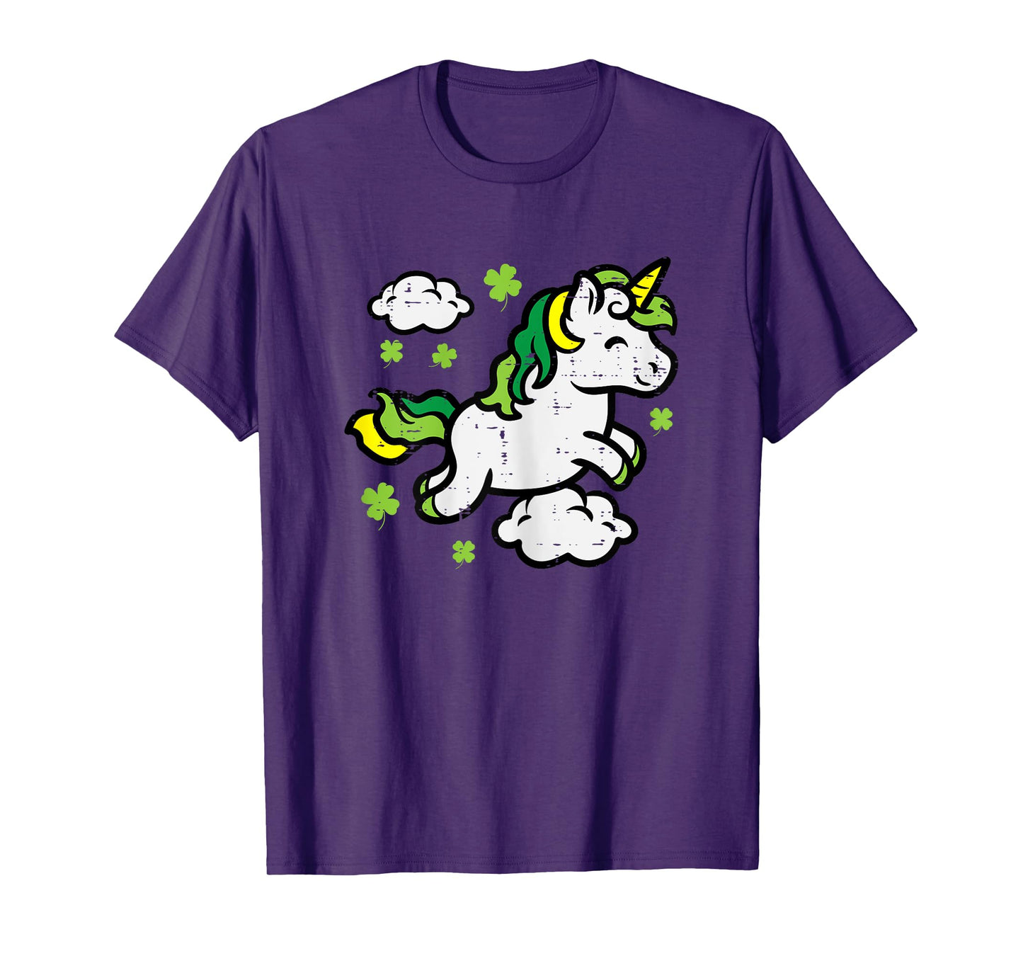 St Patricks Day Unicorn Shamrocks Saint Pattys Girls Kids T-Shirt