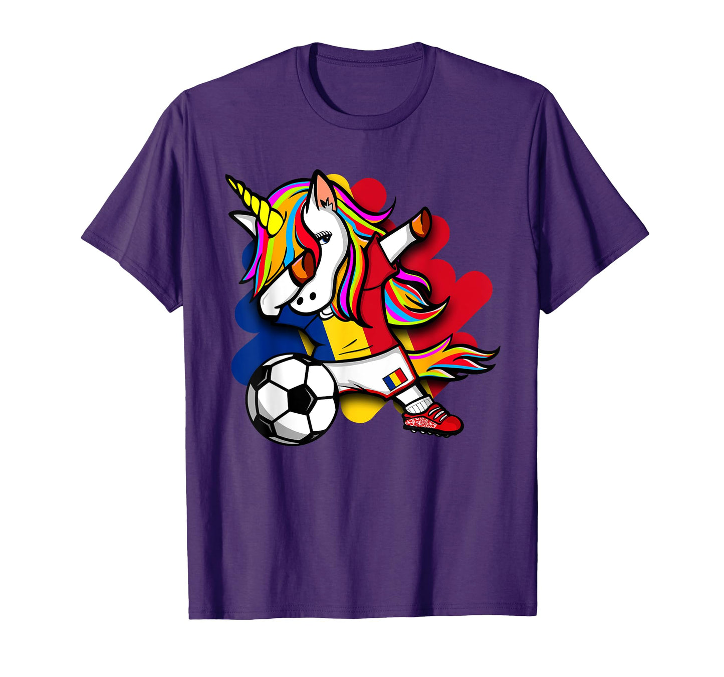 Dabbing Unicorn Romania Soccer Fans Jersey Romanian Football T-Shirt