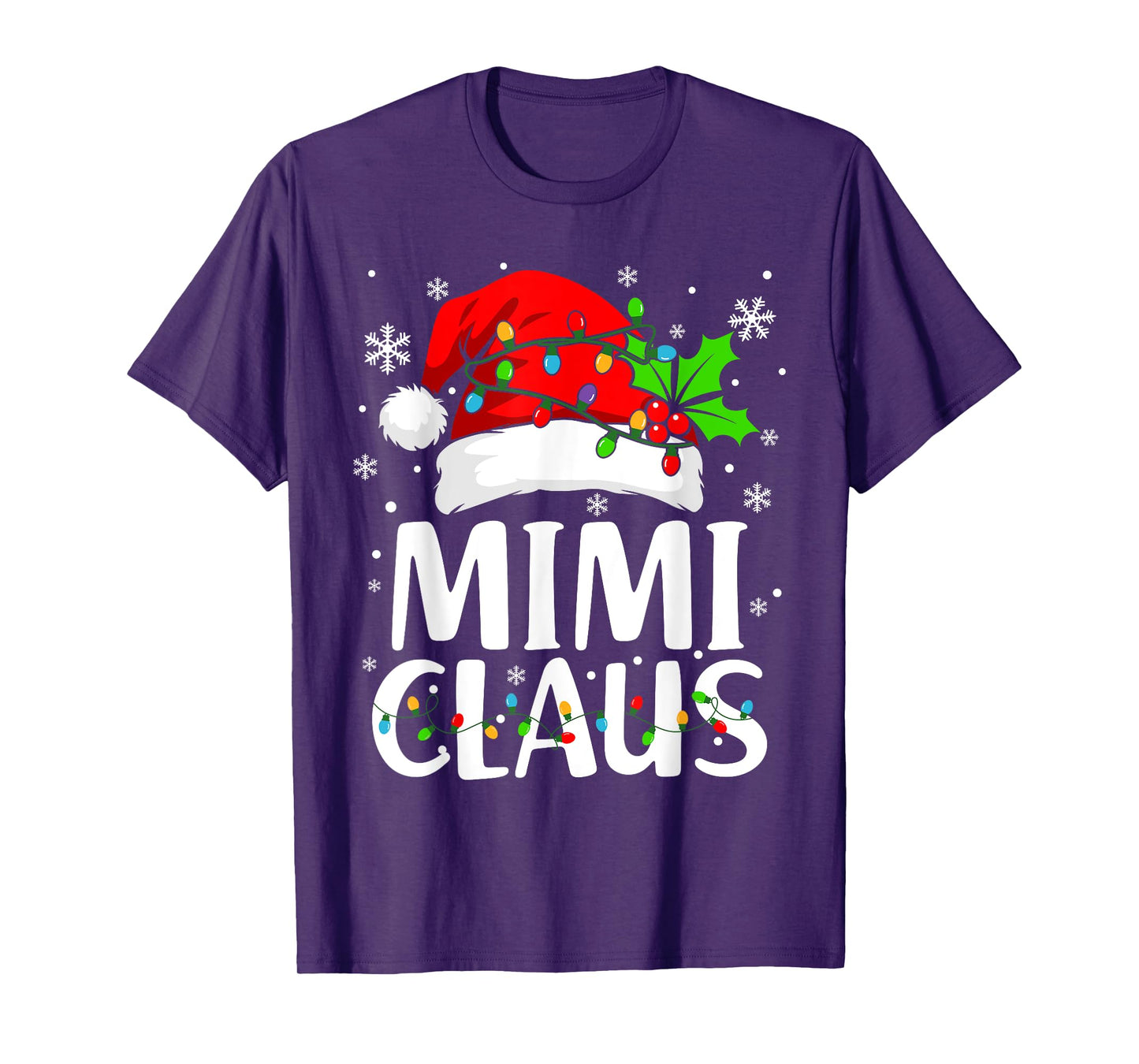 Mimi Claus Shirt Christmas Lights Pajama Family Matching T-Shirt