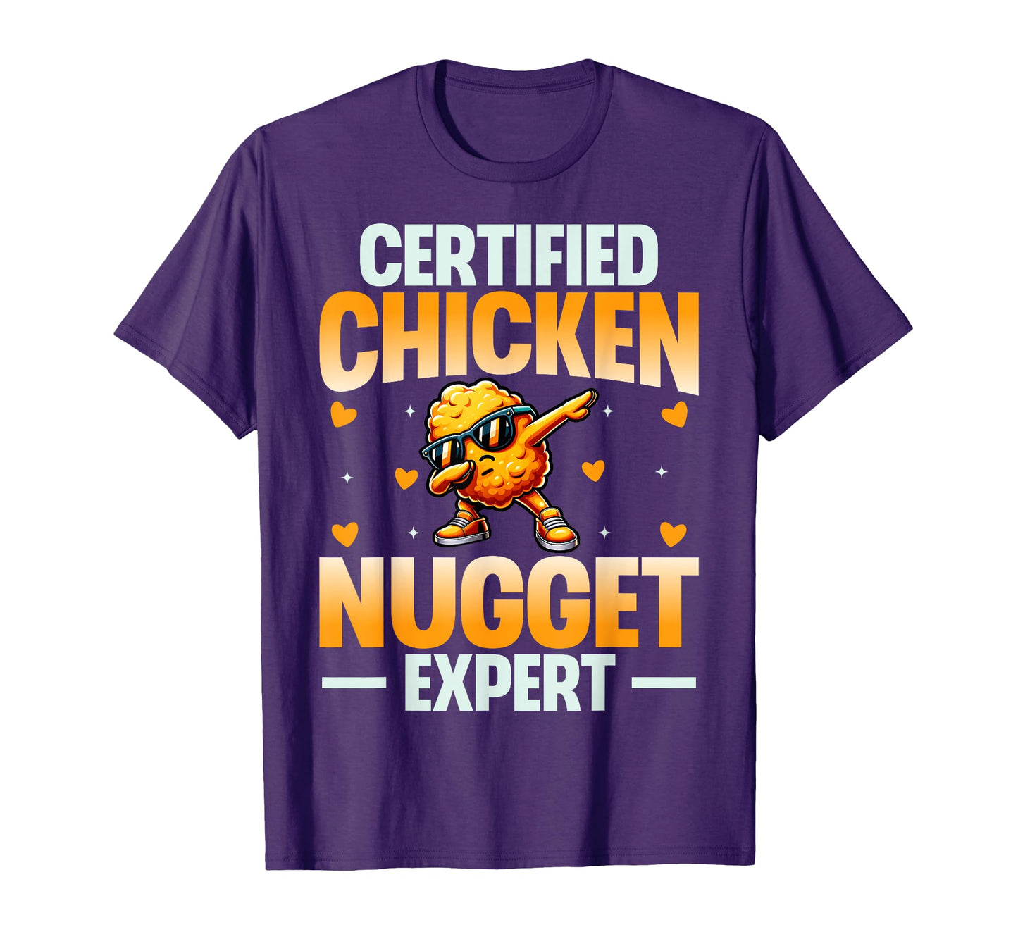 Chicken Nugget Shirt Gifts Store Unisex Adults Kids T-Shirt Black Small Certified Chicken Nugget Expert Funny T-Shirt
