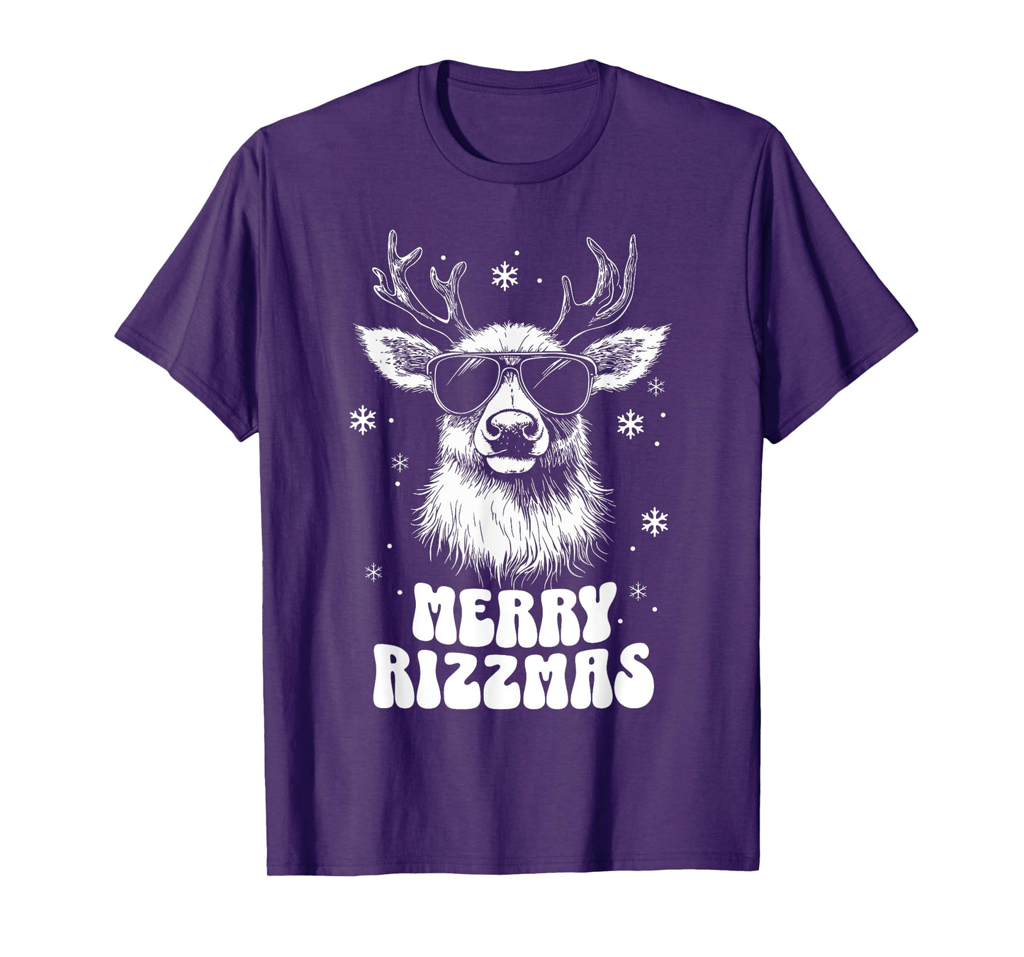 Merry Rizzmas Women Kids School Funny Christmas Reindeer T-Shirt