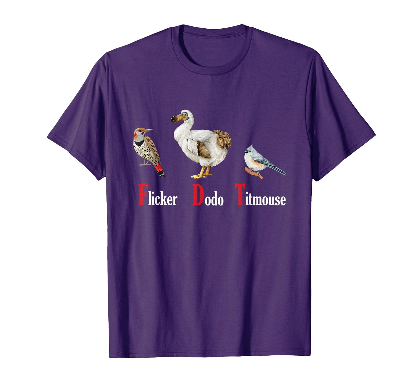 Funny Flicker Dodo Titmouse Vintage Bird Clever Birdwatcher T-Shirt