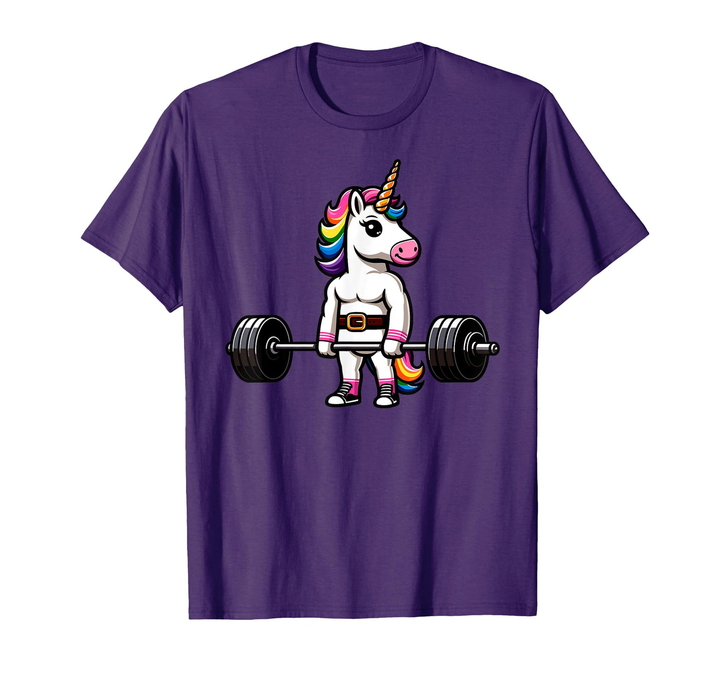Muscle Gym Unicorn Bodybuilder Tee Nerd Weightlifting Funny T-Shirt