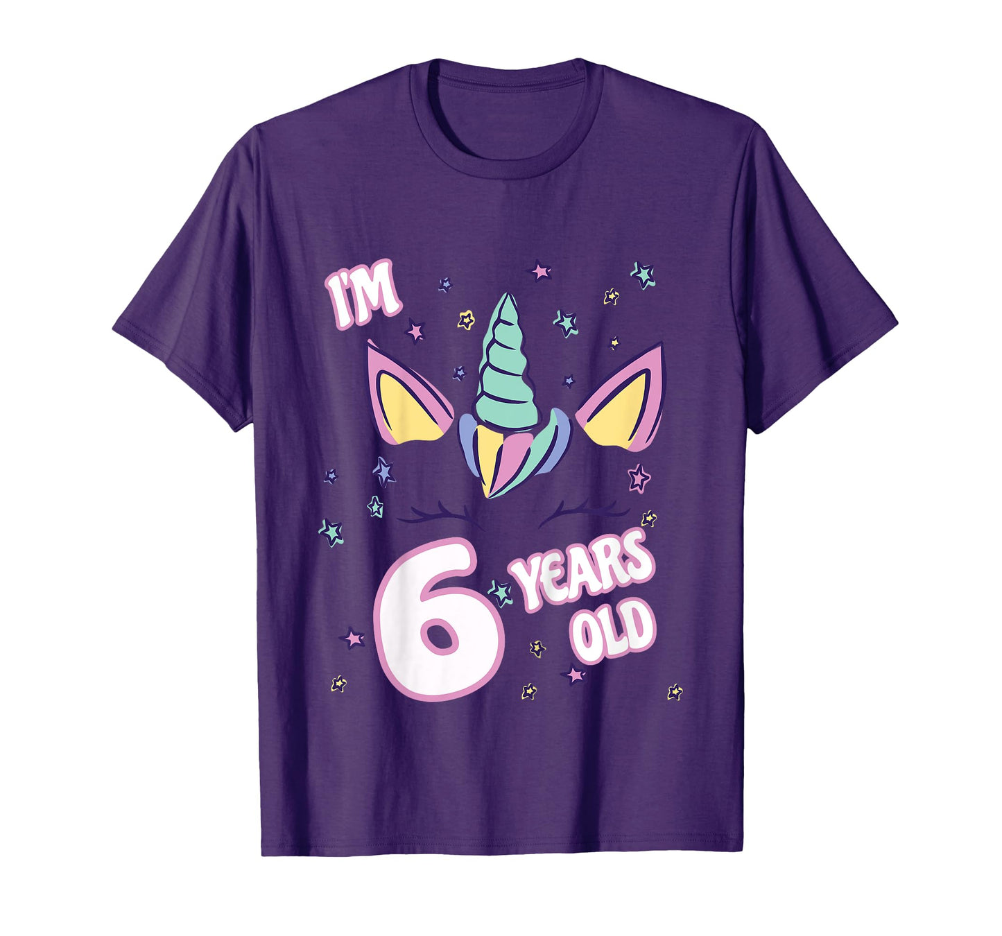Unicorn 6th birthday i'm 6 years old girl unicorn design T-Shirt