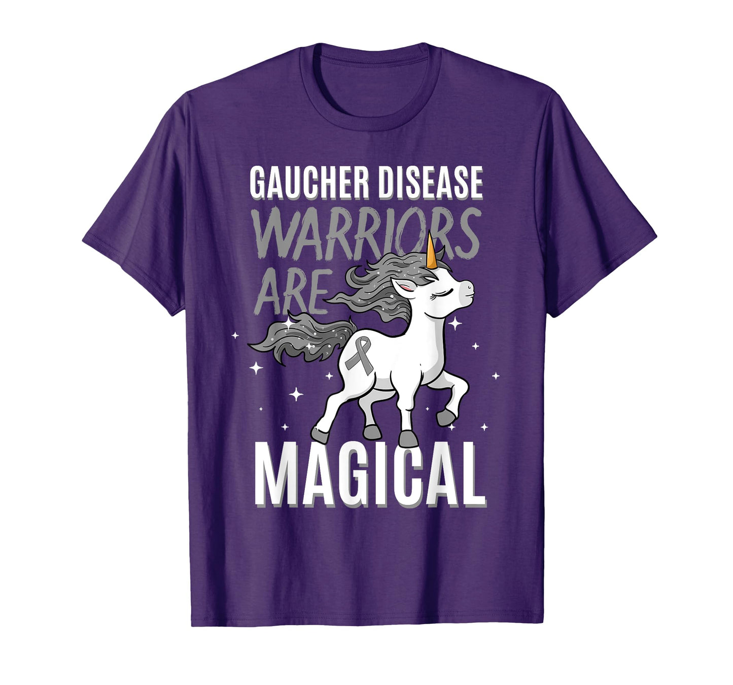 Gaucher Disease Warrior Unicorn Awareness Ribbon Supporter T-Shirt