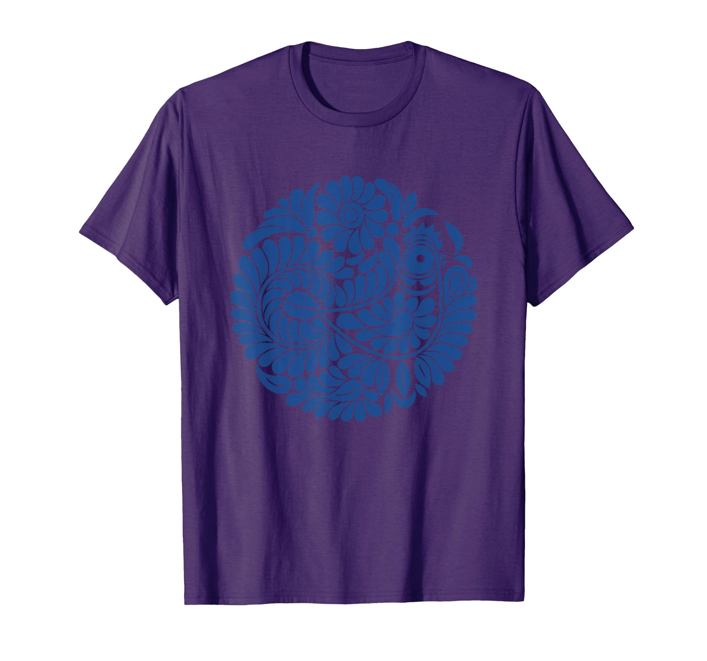 Singing Bird Slovak Folklore Blue Design T-Shirt