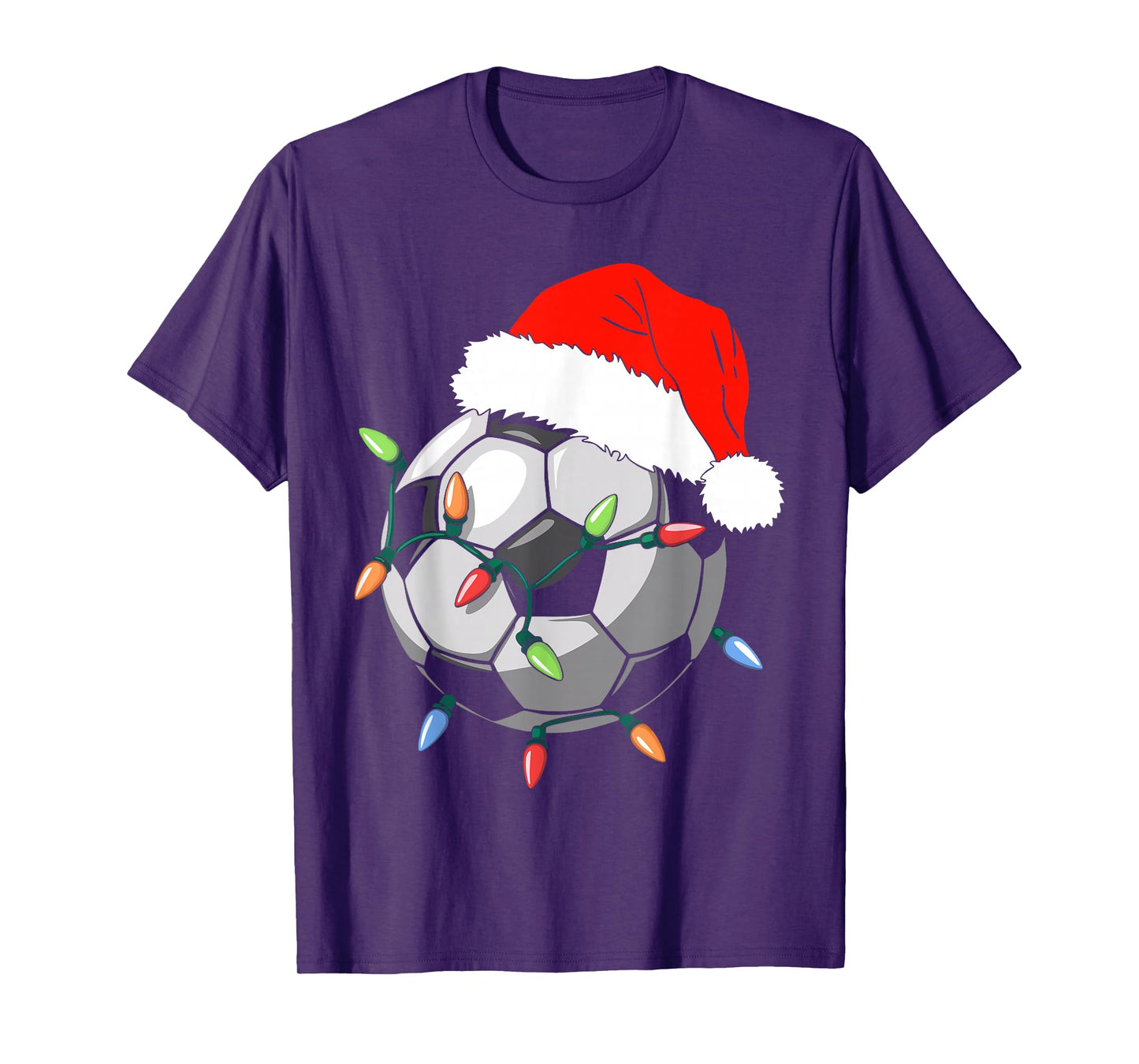 Santa Soccer Ball Shirt Men Youth Boys Christmas Pajamas T-Shirt