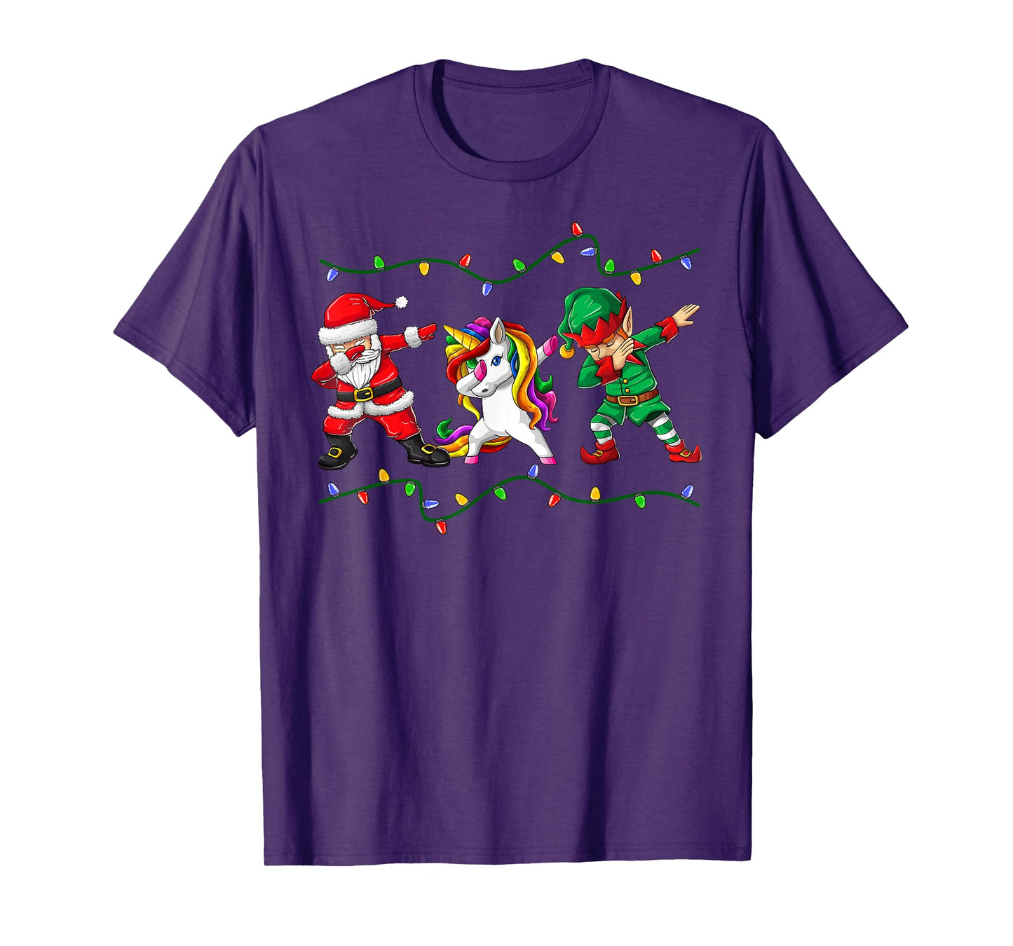 Dabbing Santa Elf Unicorn Christmas Kids Boys Men Xmas Gifts T-Shirt