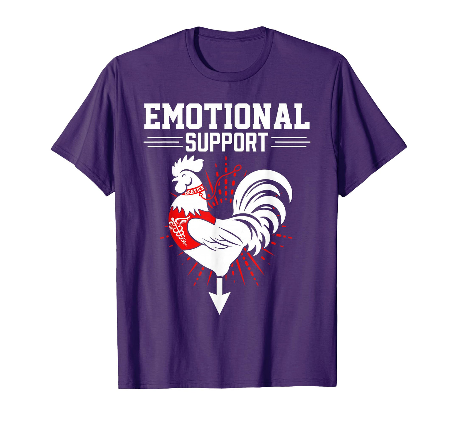 Emotional Support Cock Dirty Humor Chicken Funny Adult T-Shirt