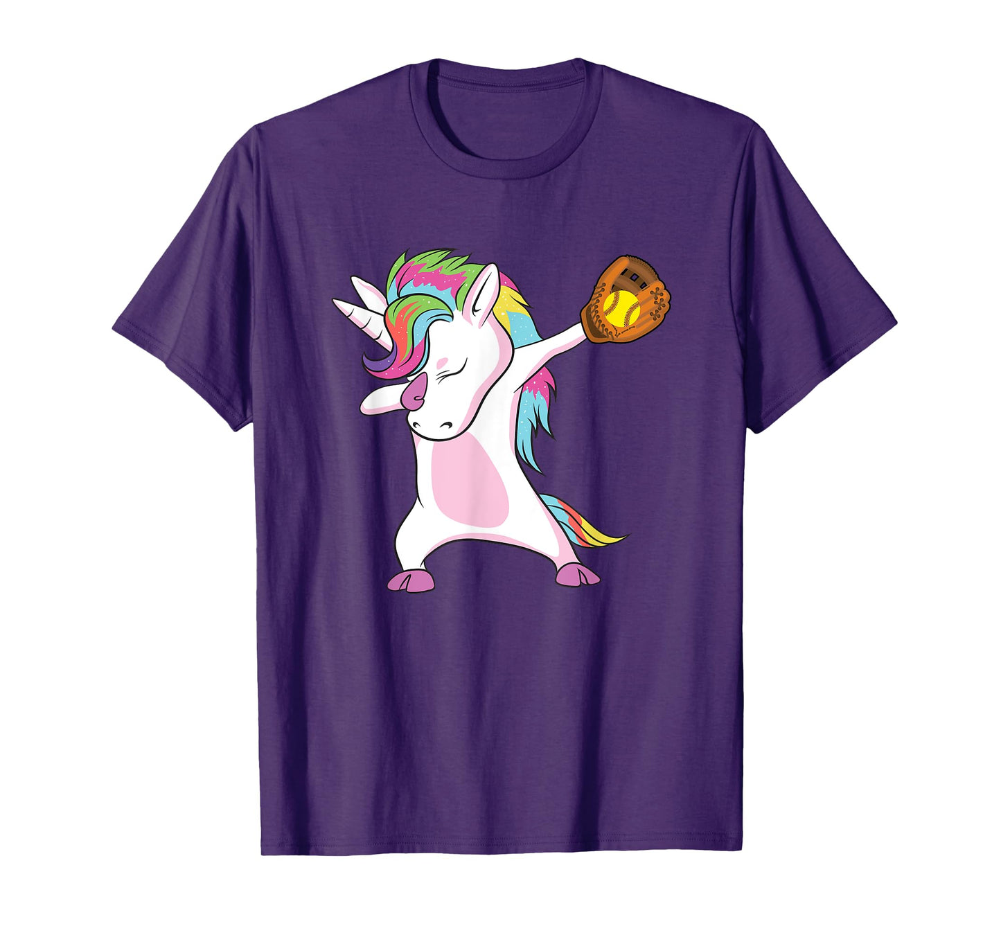 Softball Player Dabbing Unicorn T-Shirt