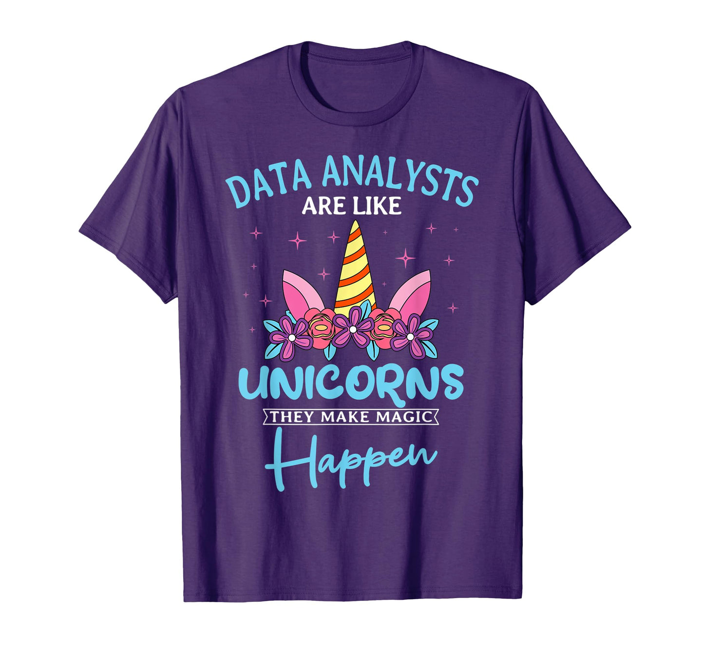 Data Analyst Statistician Consultant Charts Data Unicorn T-Shirt