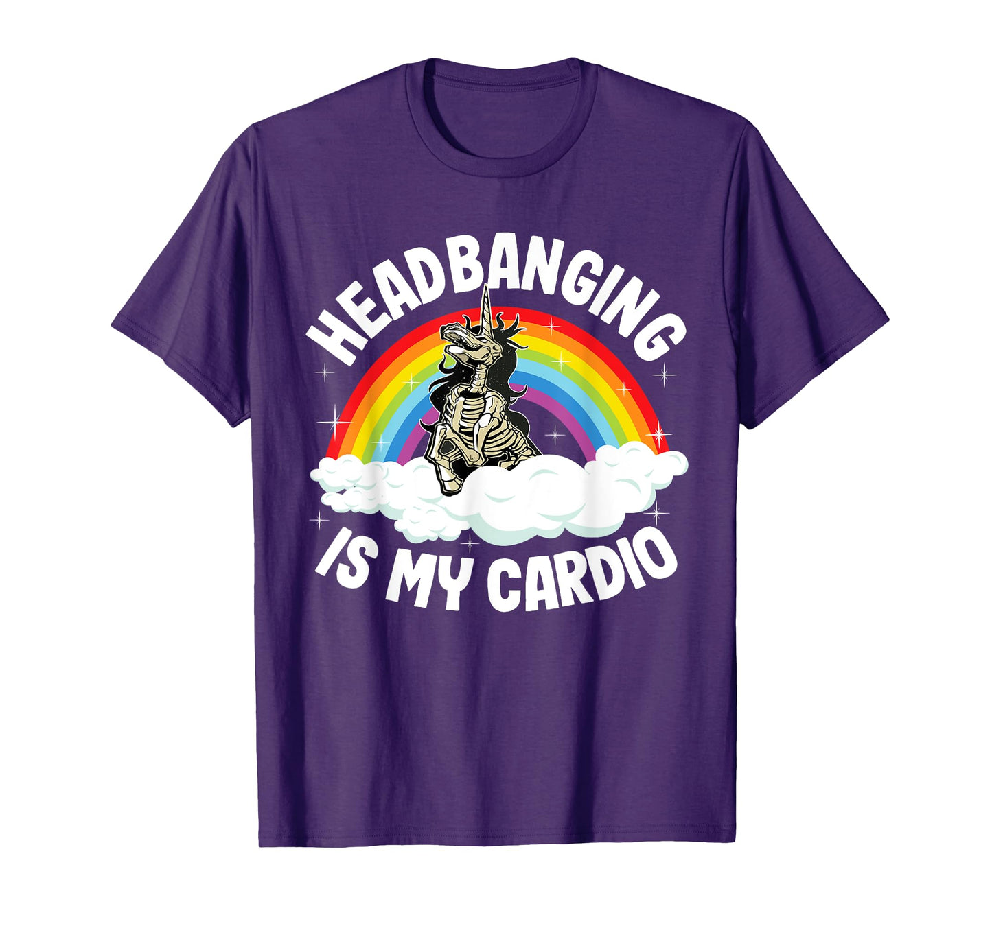 Headbanging Is My Cardio Funny Heavy Metal Unicorn T-Shirt