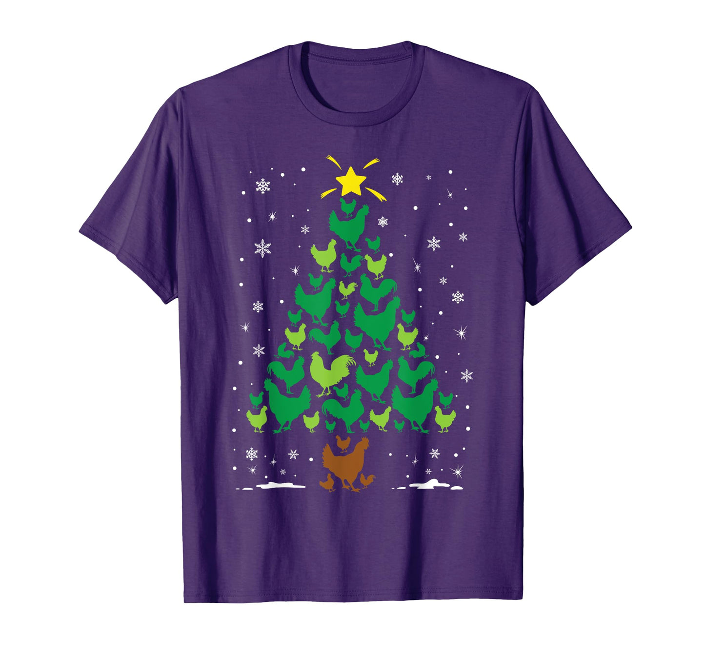 Chicken Hen Lovers Holiday Family Matching Christmas Tree T-Shirt