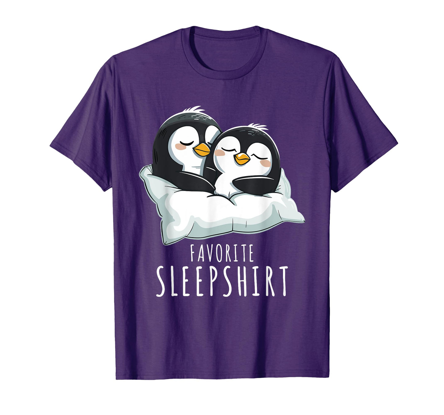 Couples Penguin Pajama Favourite Sleepshirt Penguins T-Shirt, Small, Black