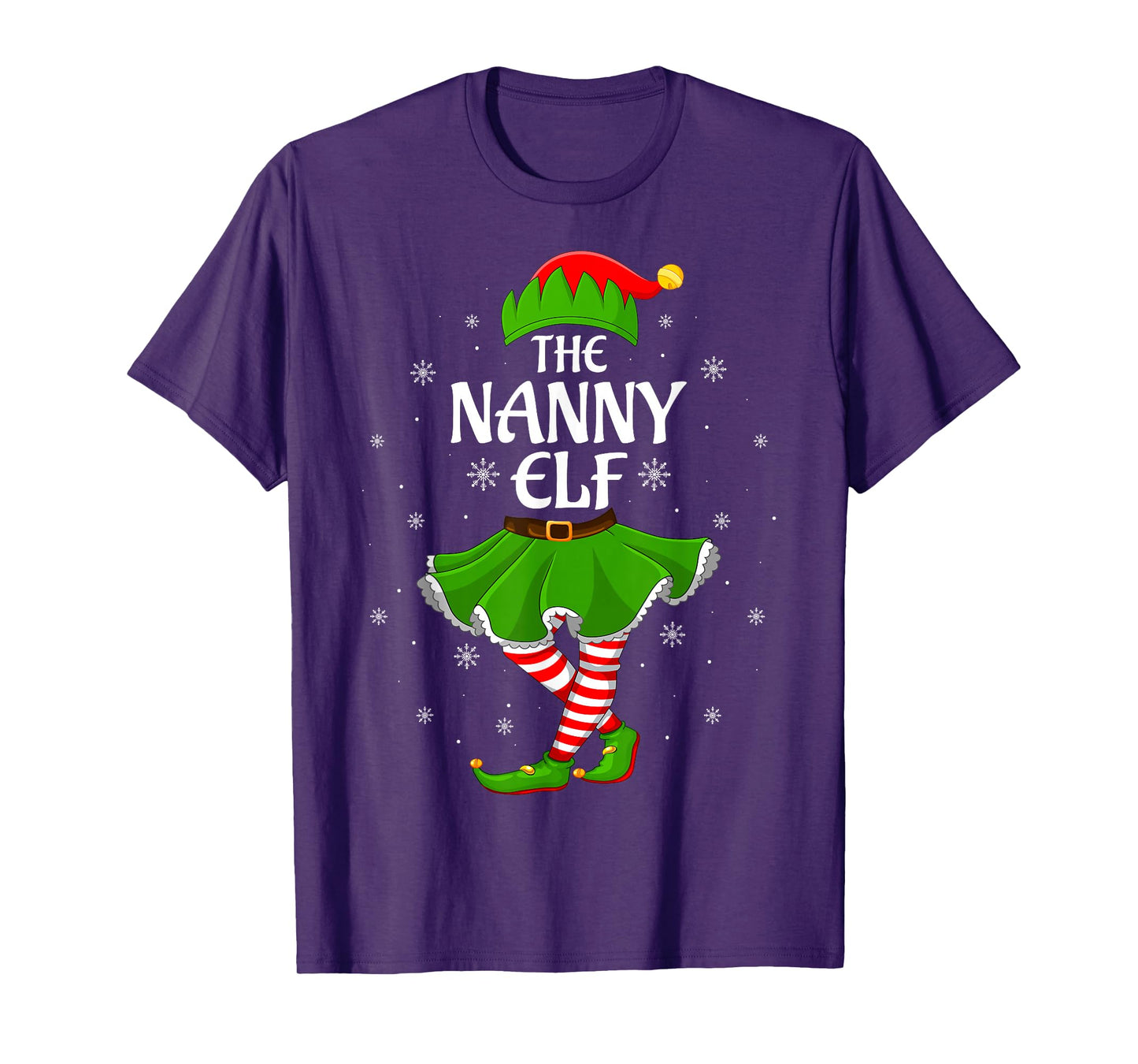 Nanny Elf Christmas Family Girls Women Elf Squad Xmas T-Shirt