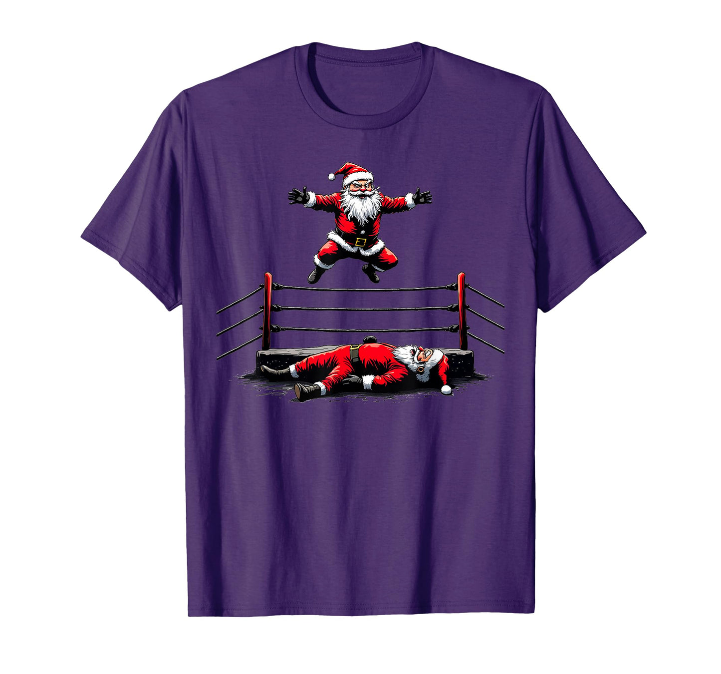 Funny Christmas Santa Claus Graphic Wrestling Wrestler T-Shirt