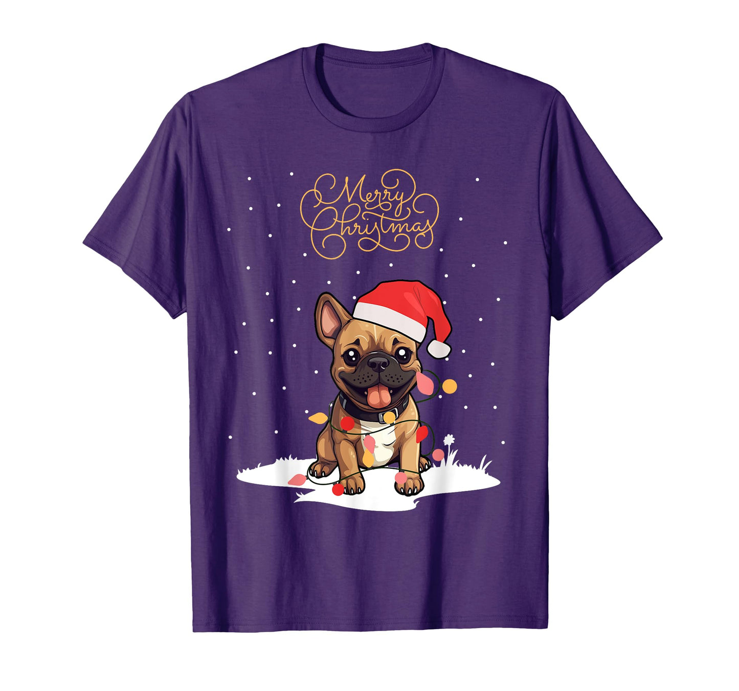 Santa Xmas Frenchie Merry Christmas French Bulldog Puppy T-Shirt for Men Women Kids