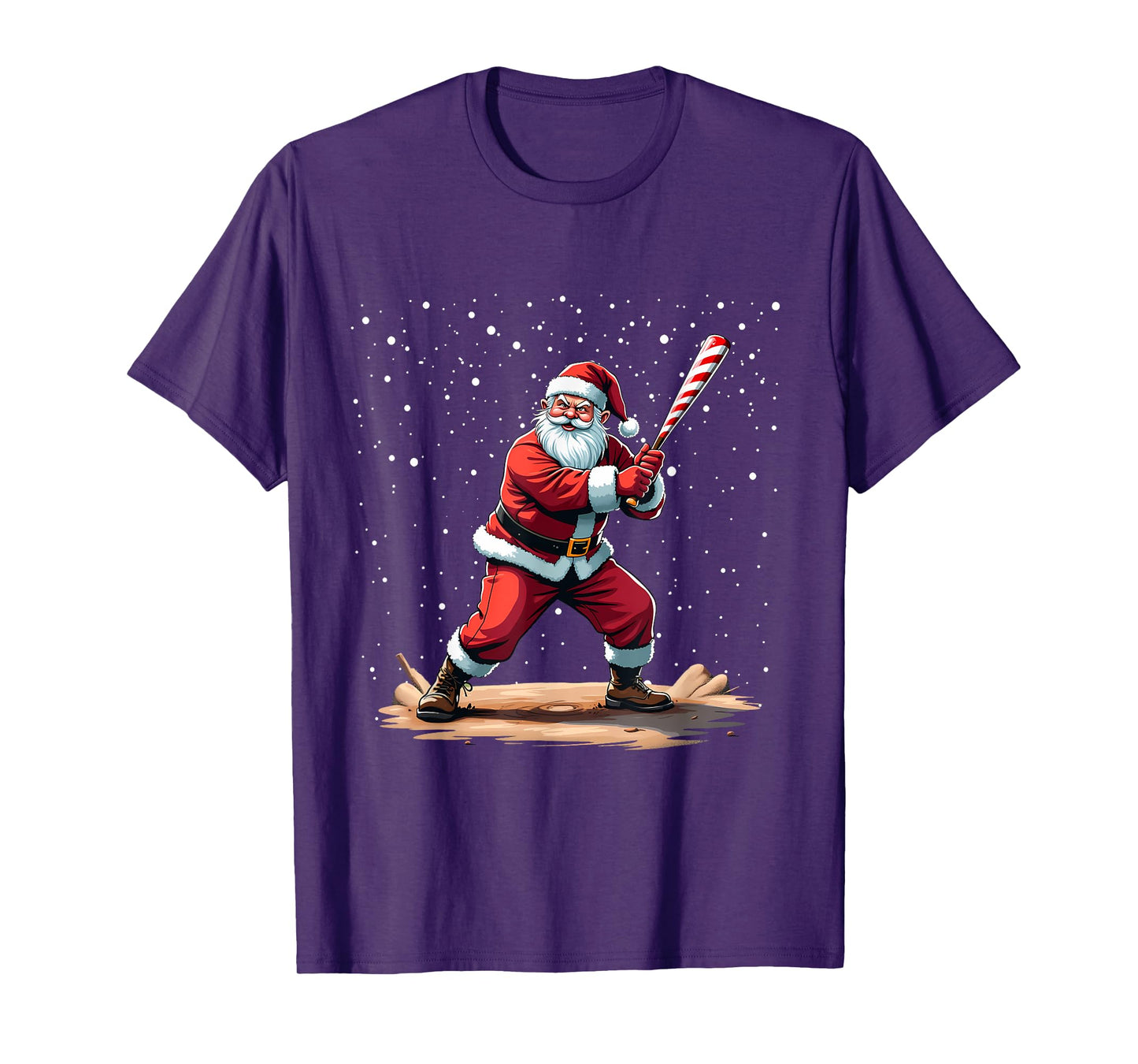 Santa Claus Baseball Player Christmas Winter Holiday Costume T-Shirt