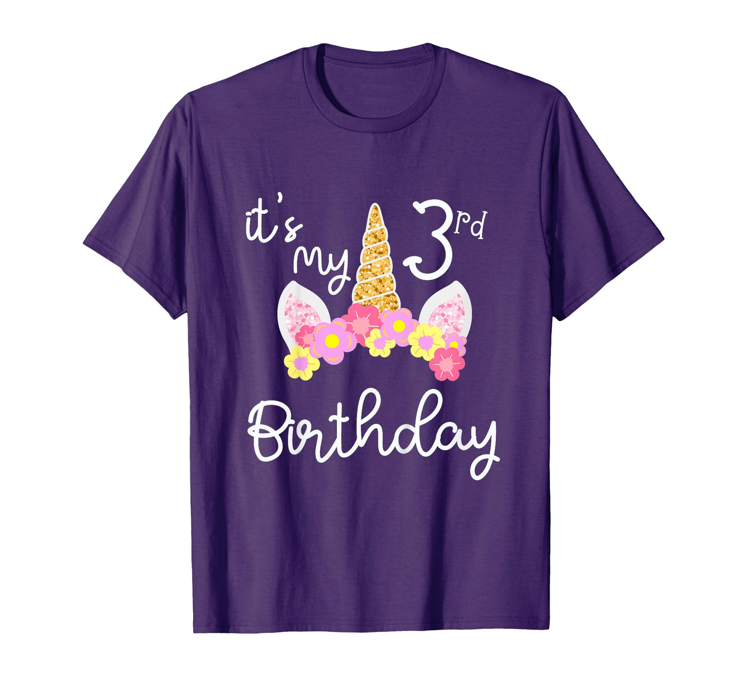 It's My 3 rd Birthday Three Year's Old Unicorn T-Shirt