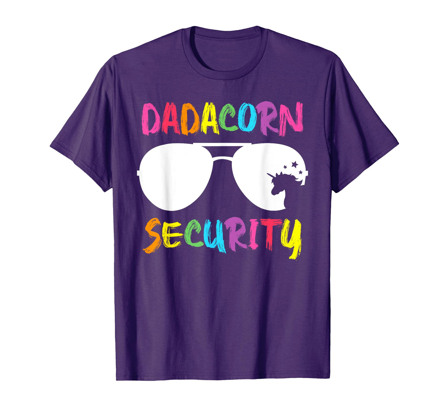 Dadacorn Security Unicorn Dad and Girl Papa Fathers Day Gift T-Shirt