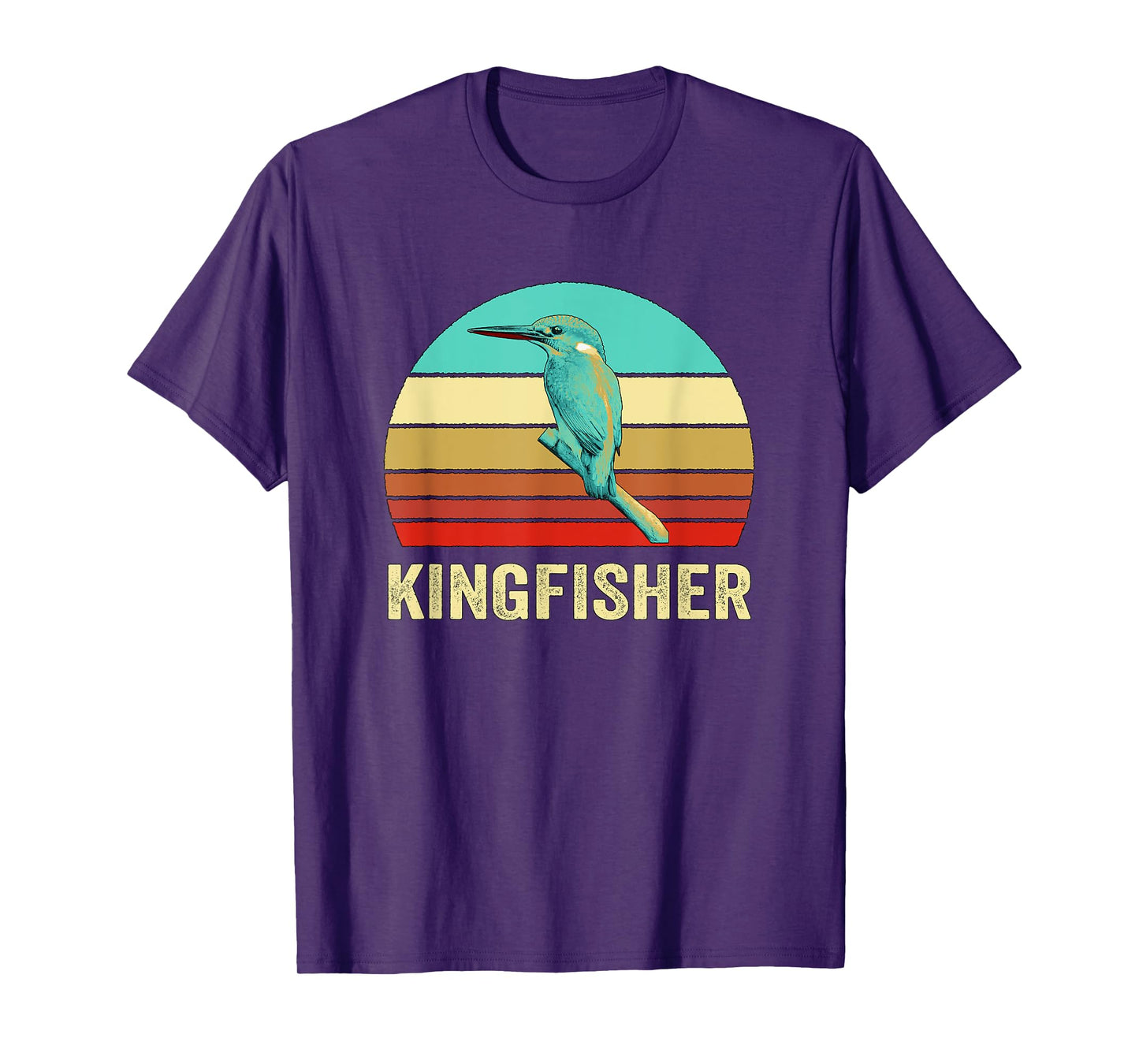 Vintage Retro Style Sunset Kingfisher T-Shirt