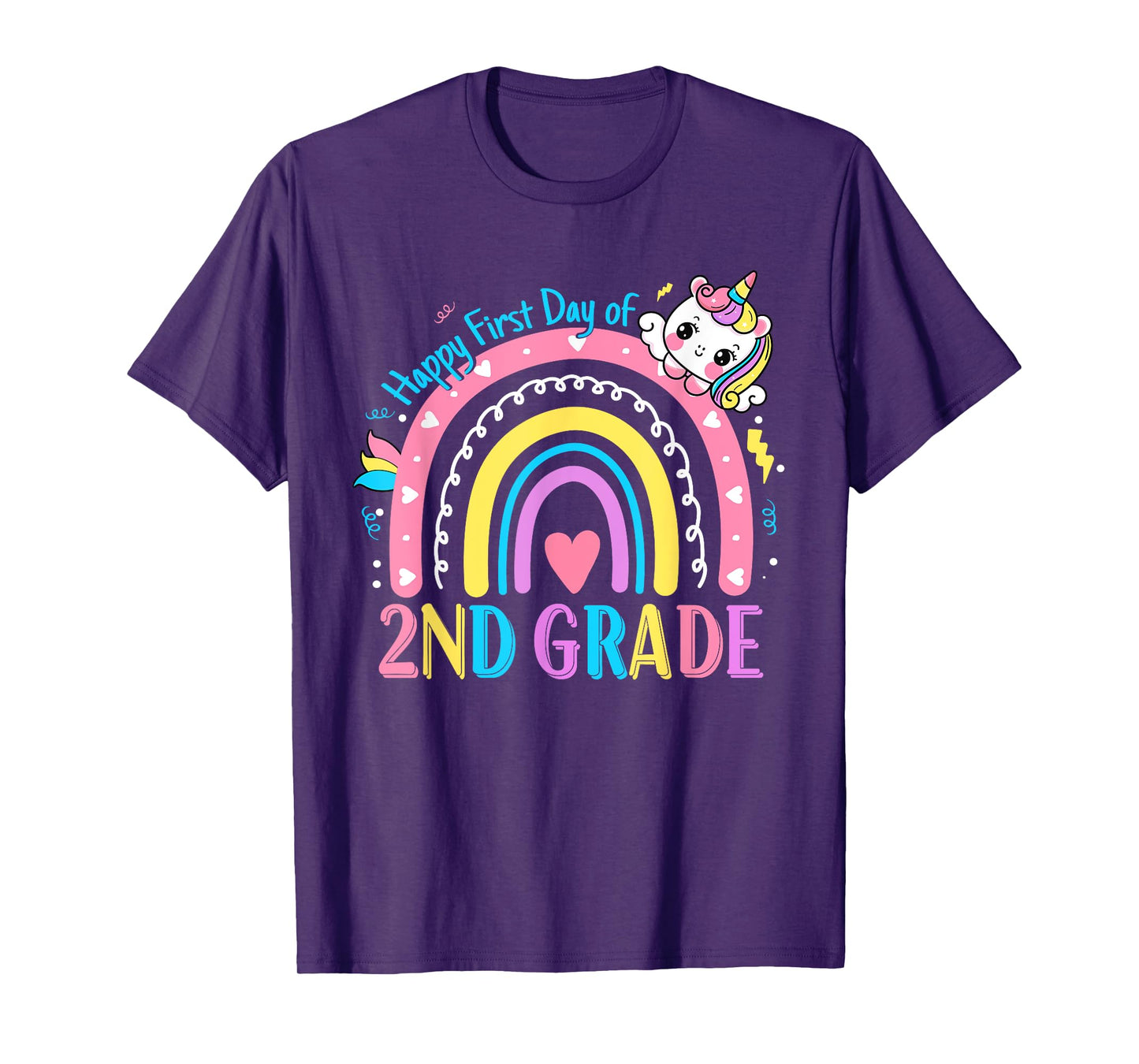 Second Grade First Day to School 2nd Grade Unicorn Girl Kids T-Shirt
