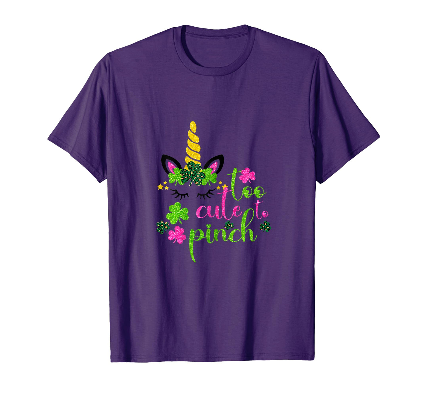 St Patricks Day Girls Kids Toddler Too Cute To Pinch Unicorn T-Shirt