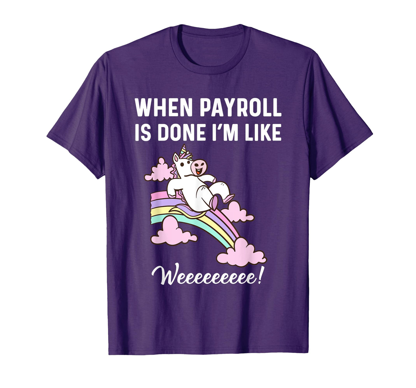 Funny Payroll Specialist Women Payroll Clerk Magical Unicorn T-Shirt