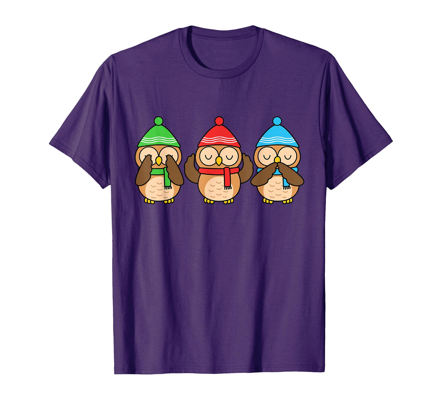 Christmas Owl Lover Women Winter Birds Cute Owl T-Shirt