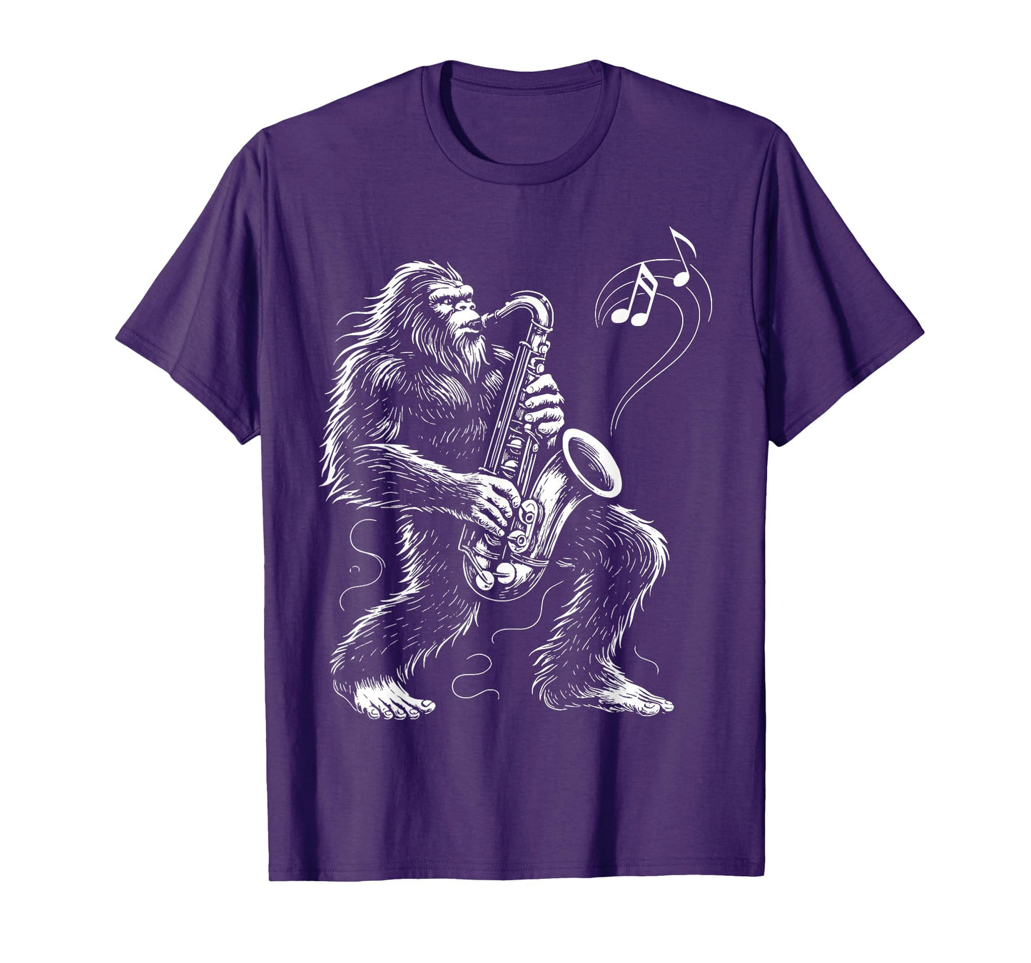Bigfoot Playing Saxophone T-Shirt